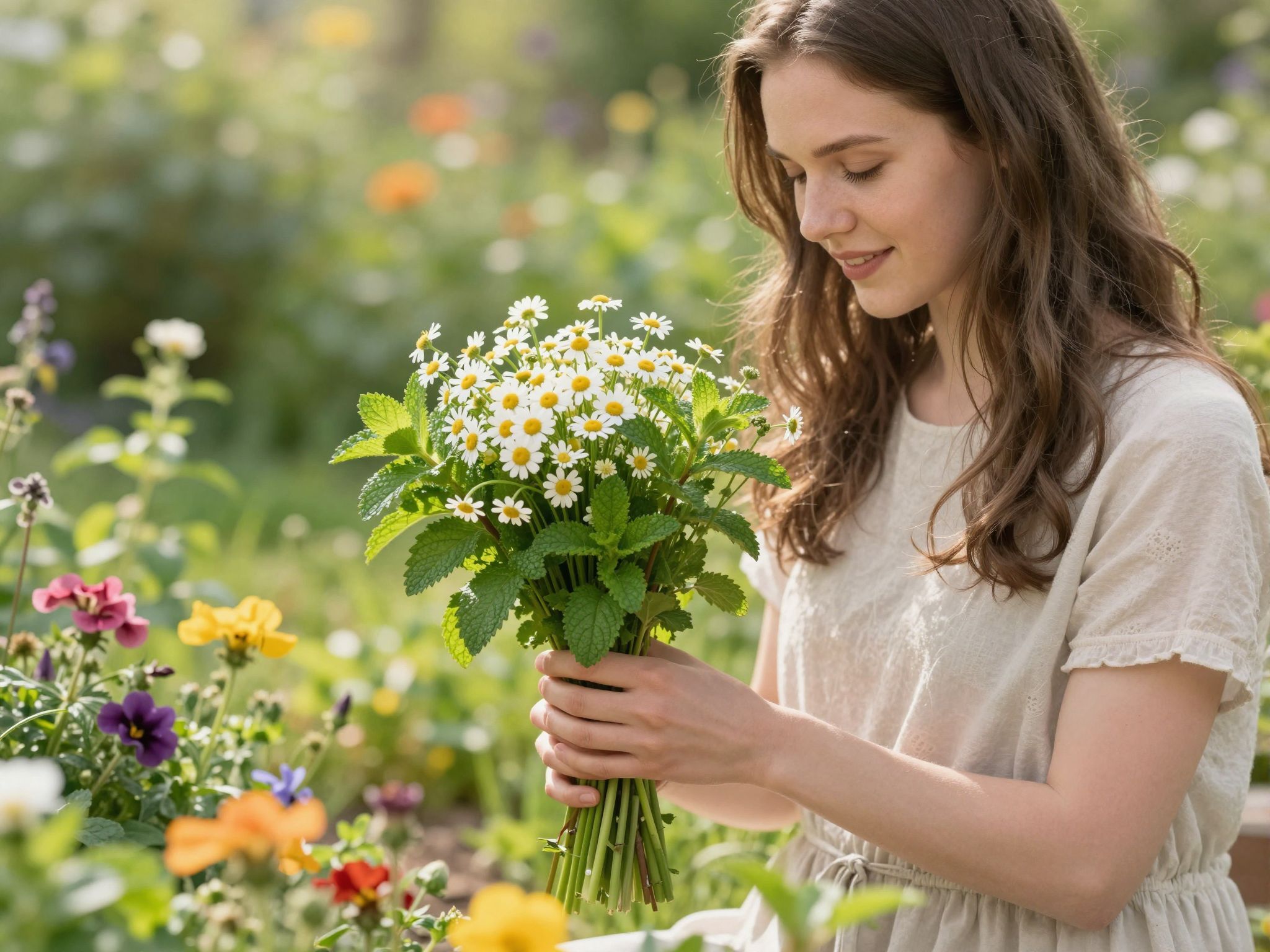 A kamilla és a menta segíthet a puffadás enyhítésében.