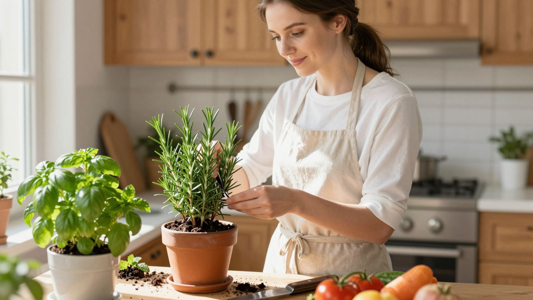 A rozmaring friss aromája fokozza az ételek ízét.