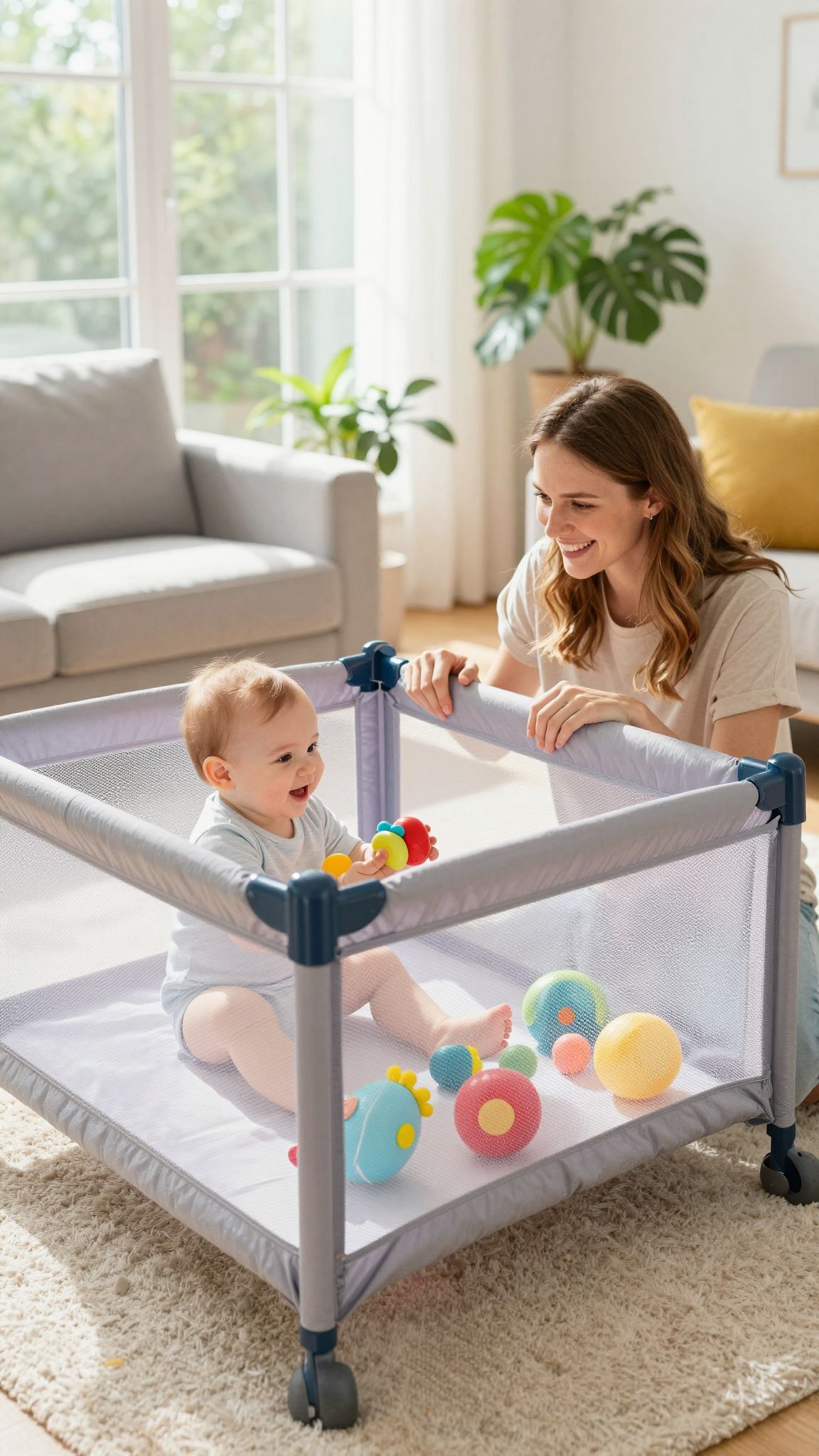 Mindig figyelj a járóka biztonságos környezetére!