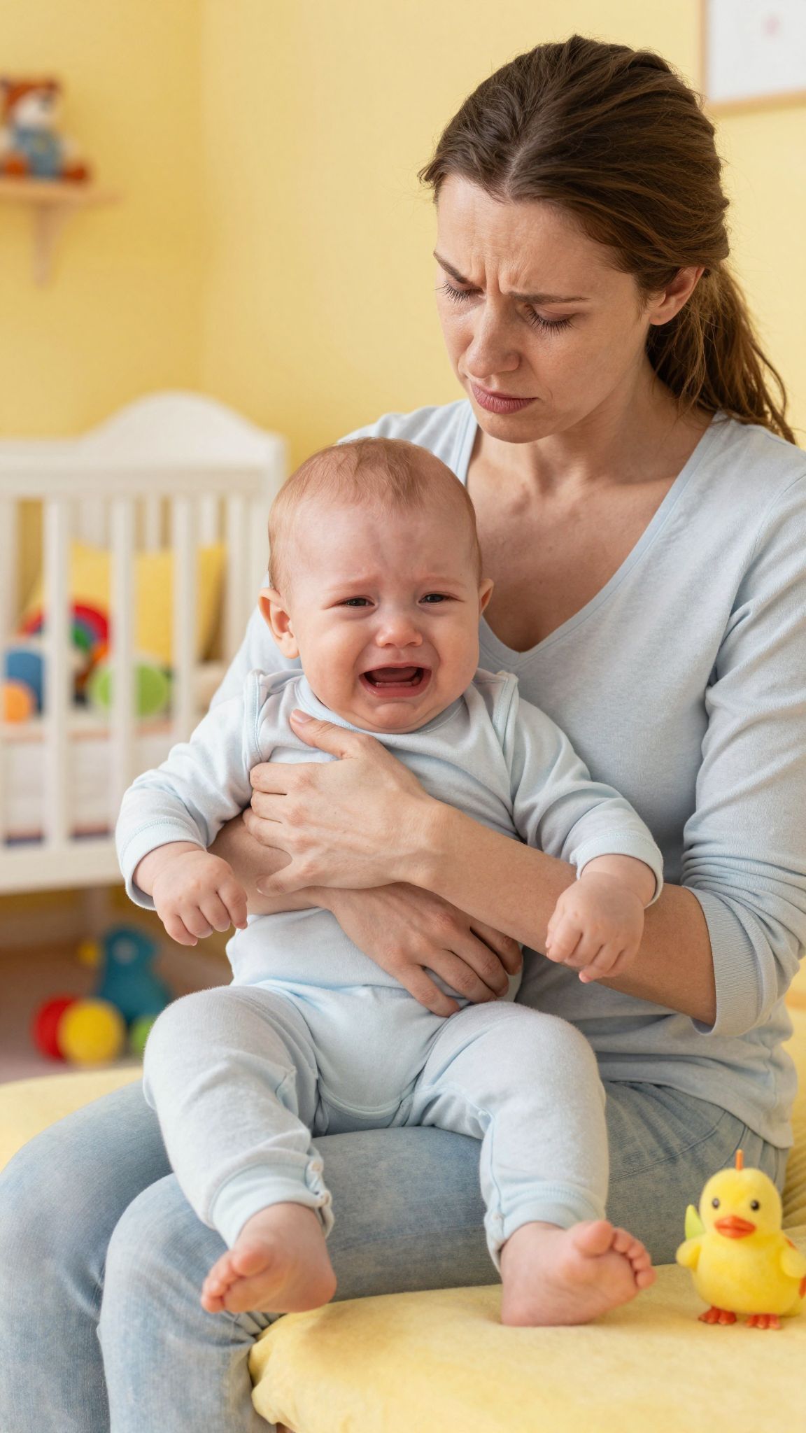 A fájdalom erős sírást és nyűgösséget okoz a babáknál.