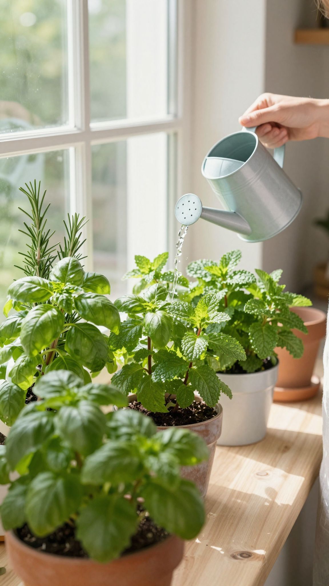 A konyhaablak fűszernövényt nevelni egyszerű és szórakoztató.