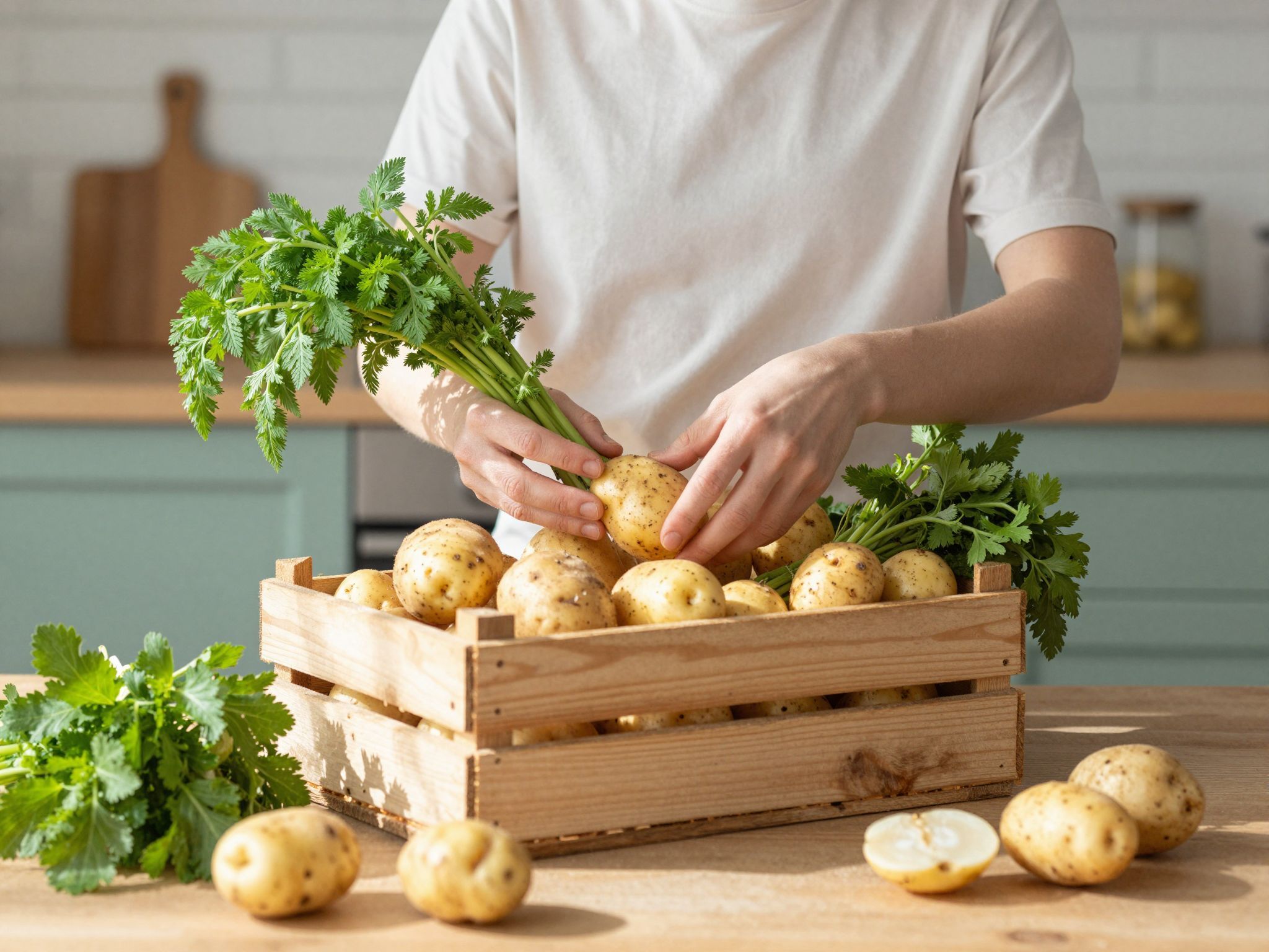 A burgonya frissességét sötét, hűvös helyen tároljuk.