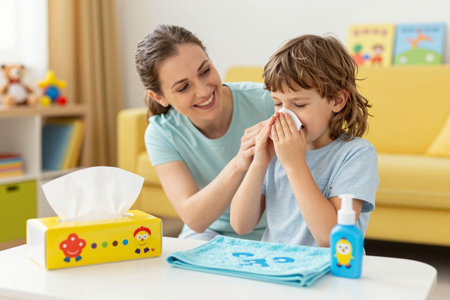 Orrfújásra tervezett színes zsebkendők segíthetnek a gyerekeknek.