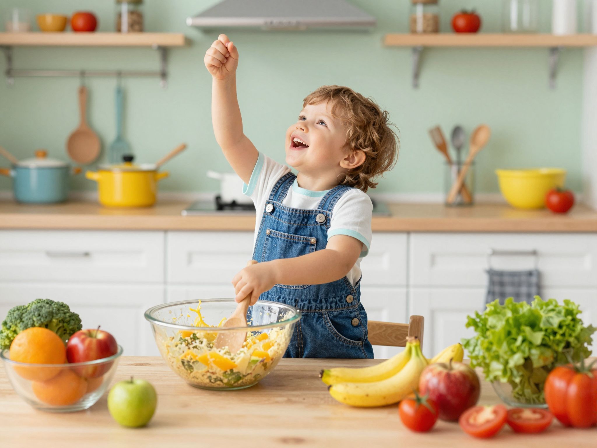 A kisebb óvodások szívesen segítenek a főzésben.
