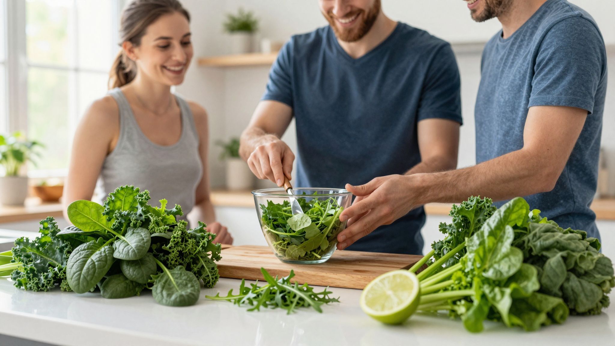 A spenót gazdag vasban, támogatja a sportolók teljesítményét.