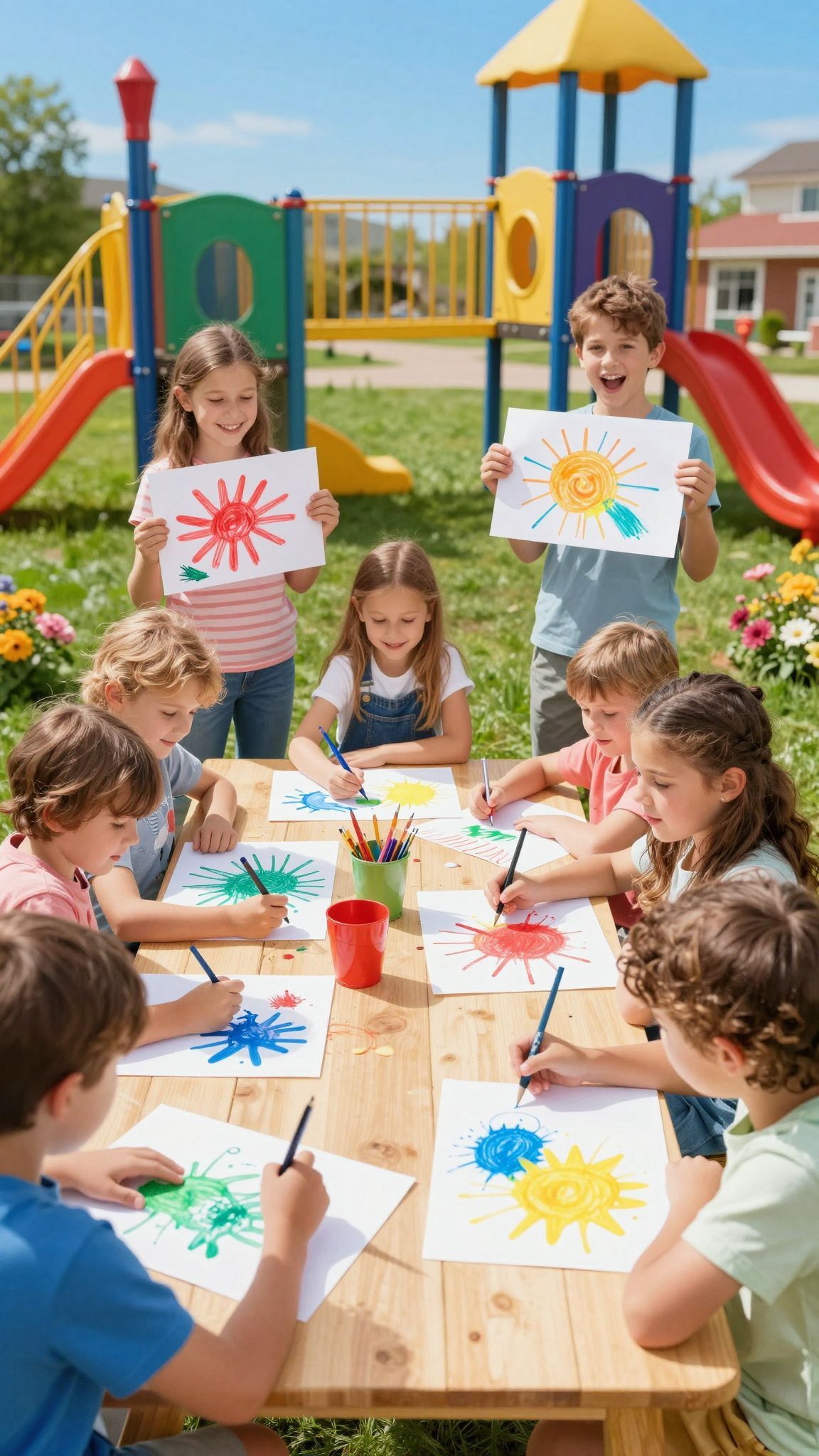 A színek és formák tükrözik a gyermekek érzelmeit.