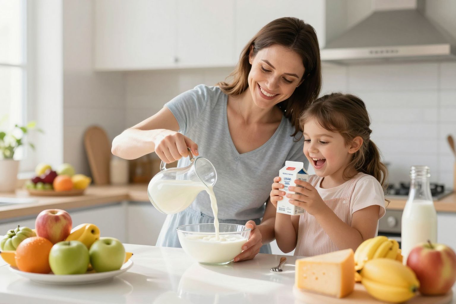 A tejtermékek segítik a csontok fejlődését gyermekkorban.