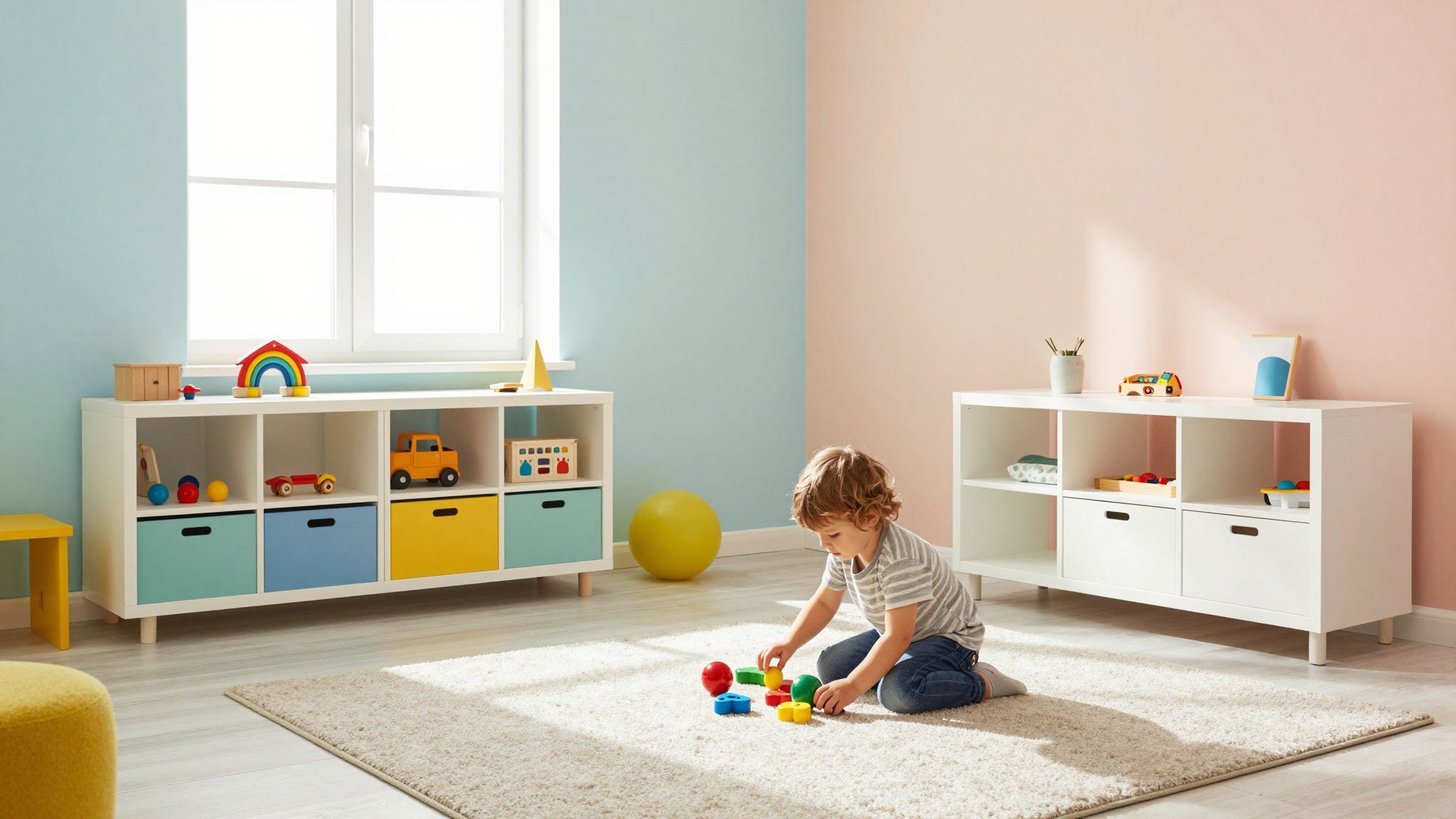 A minimalista gyerekszoba segíti a kreativitás fejlődését.