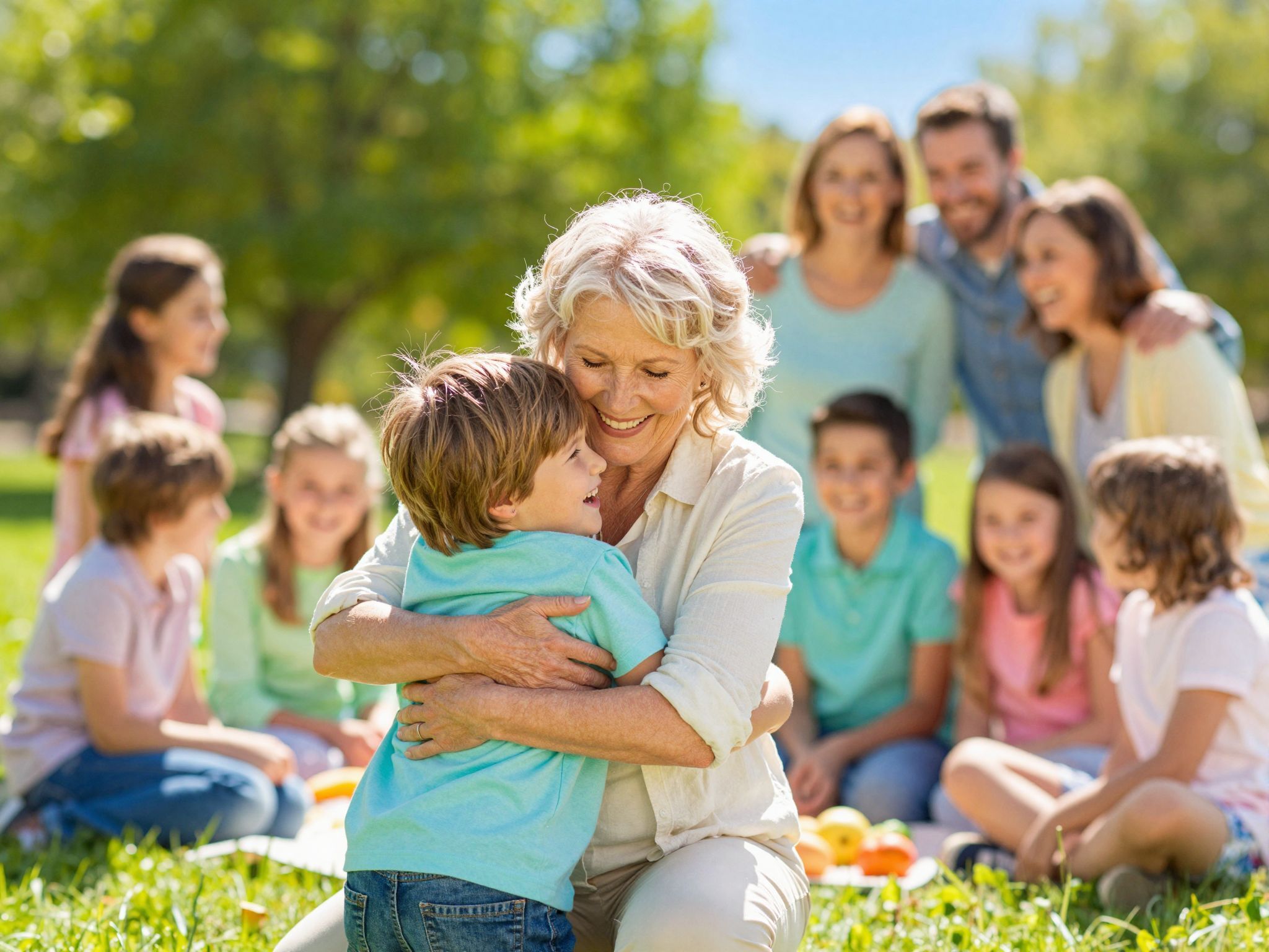 A nagyszülők ölelése erősíti a gyermek érzelmi fejlődését.