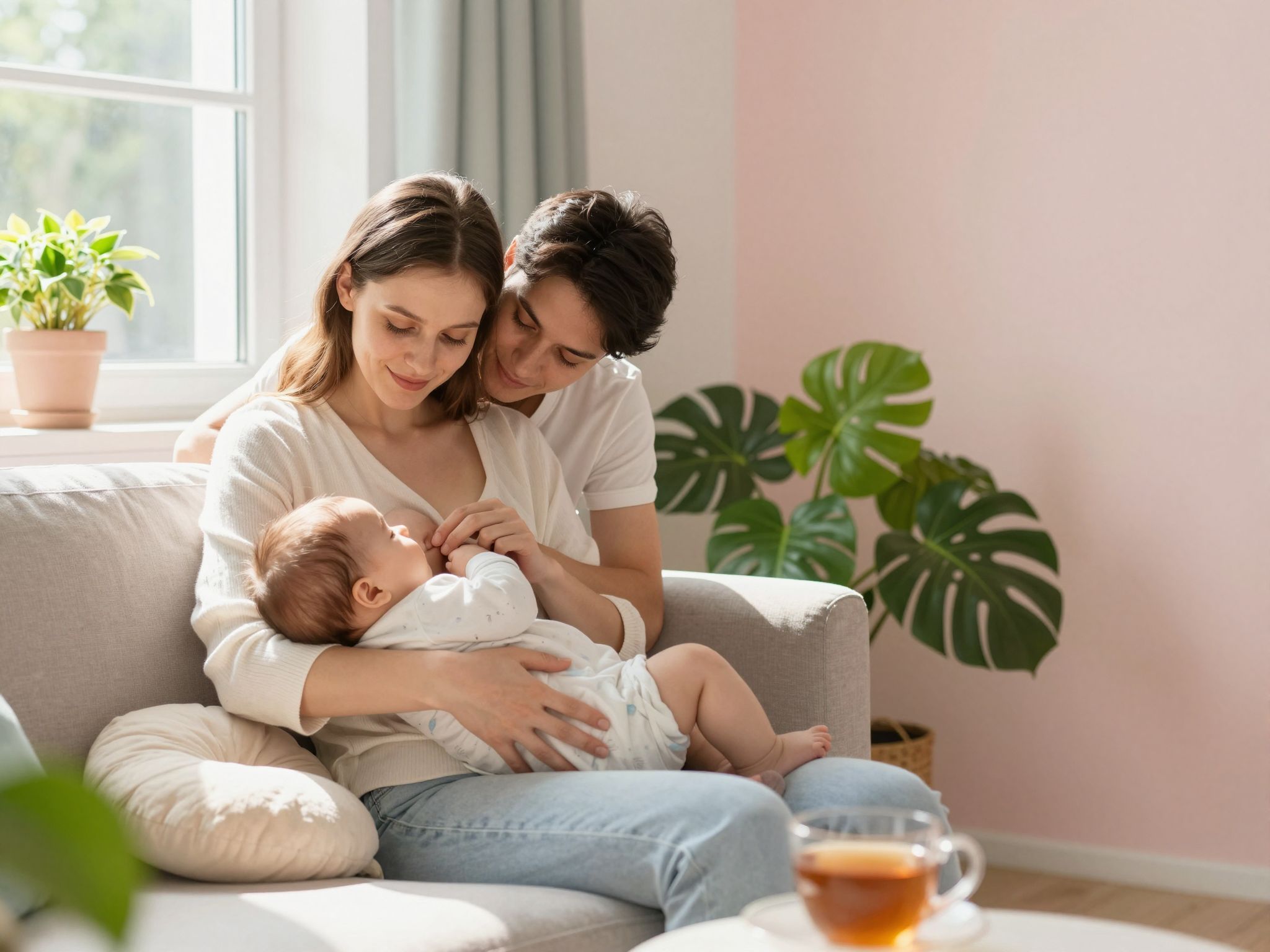 A partner érzelmi támogatása kulcsfontosságú a szoptatás során.