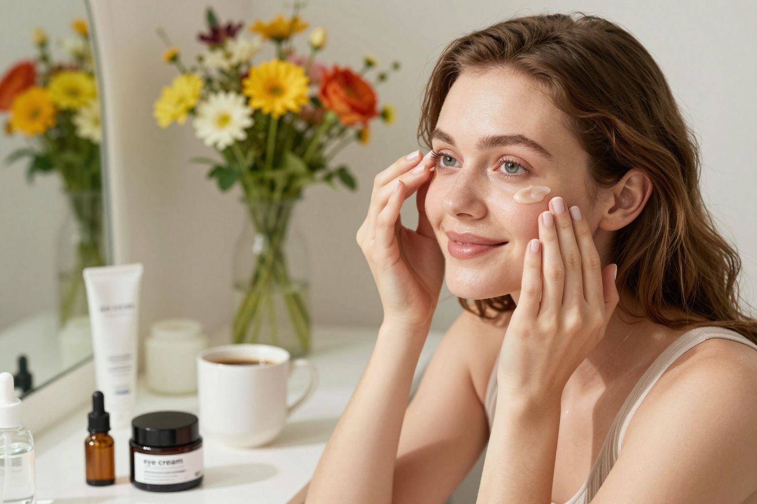 A koffein serkenti a vérkeringést, csökkentve a sötét karikákat.