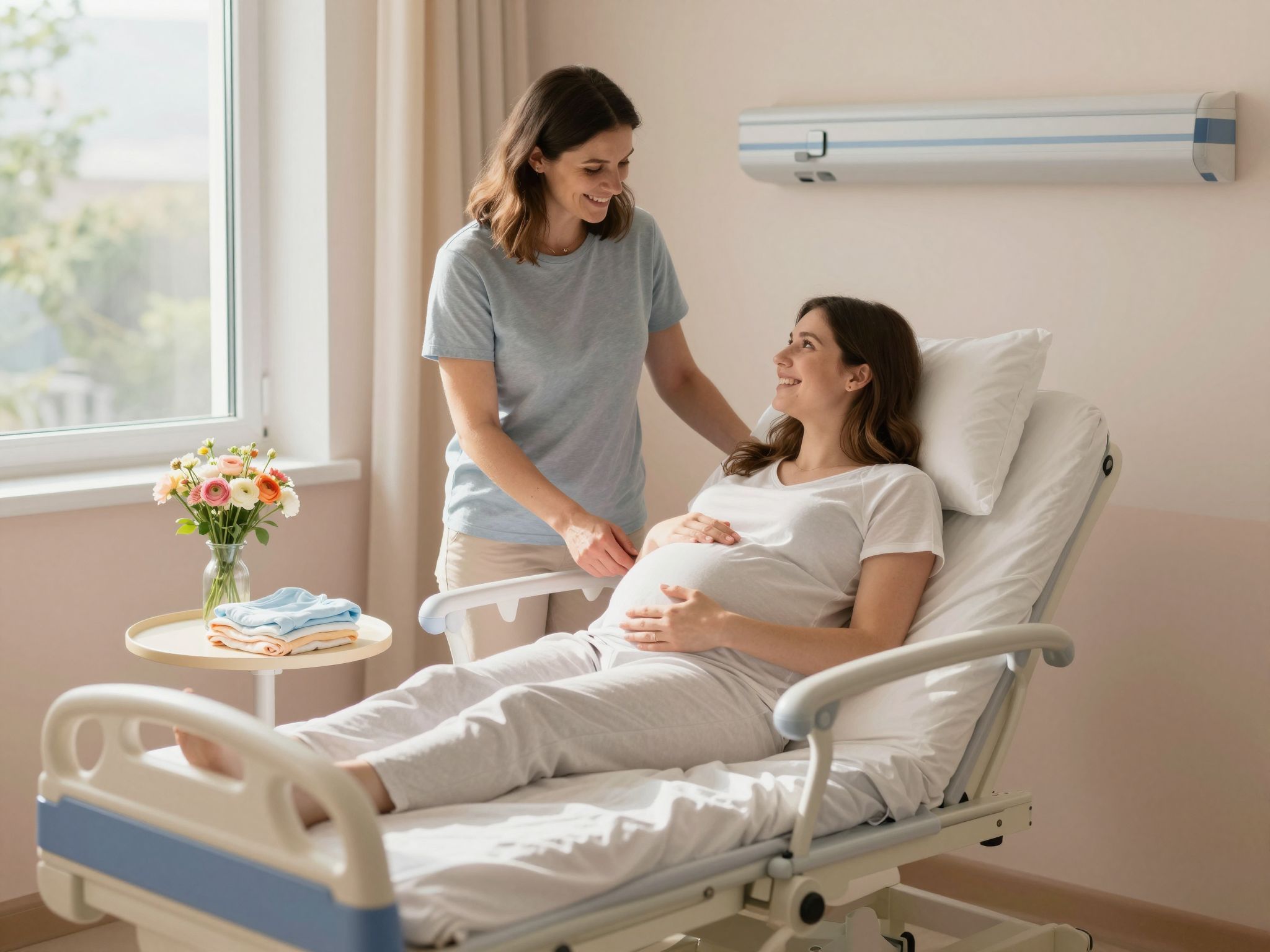 A partner támogatása csökkentheti a szorongást a vajúdás alatt.