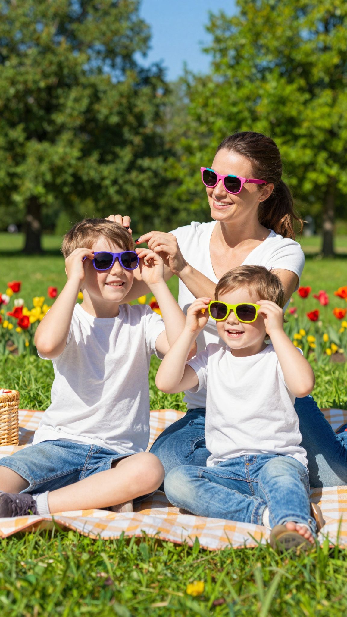 A kalap és napernyő is segít a védelemben.