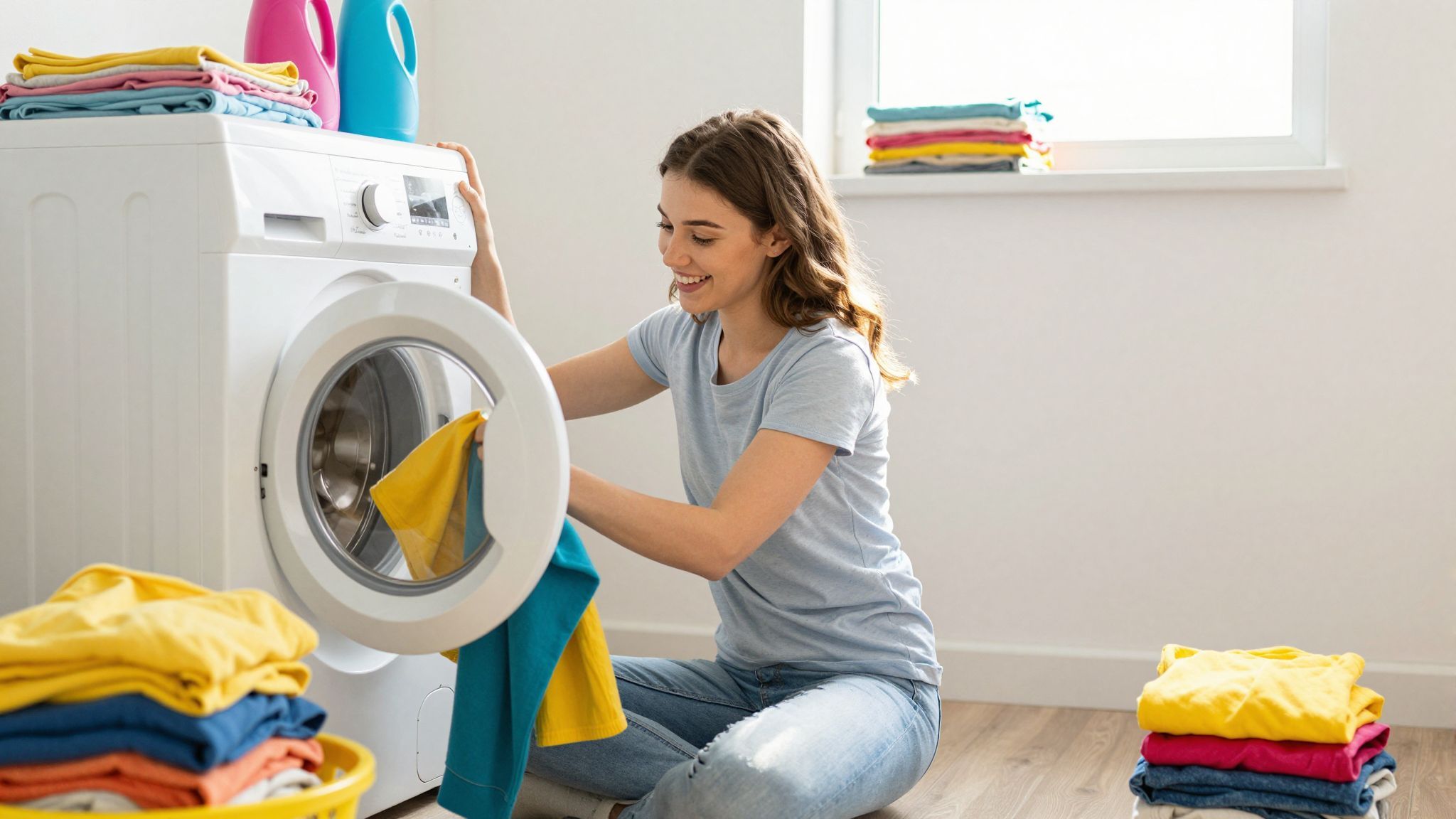 Az első mosás eltávolítja a vegyszermaradványokat és baktériumokat.