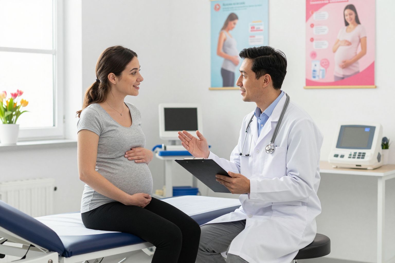 Az első vizsgálatok során a szívverés már hallható.