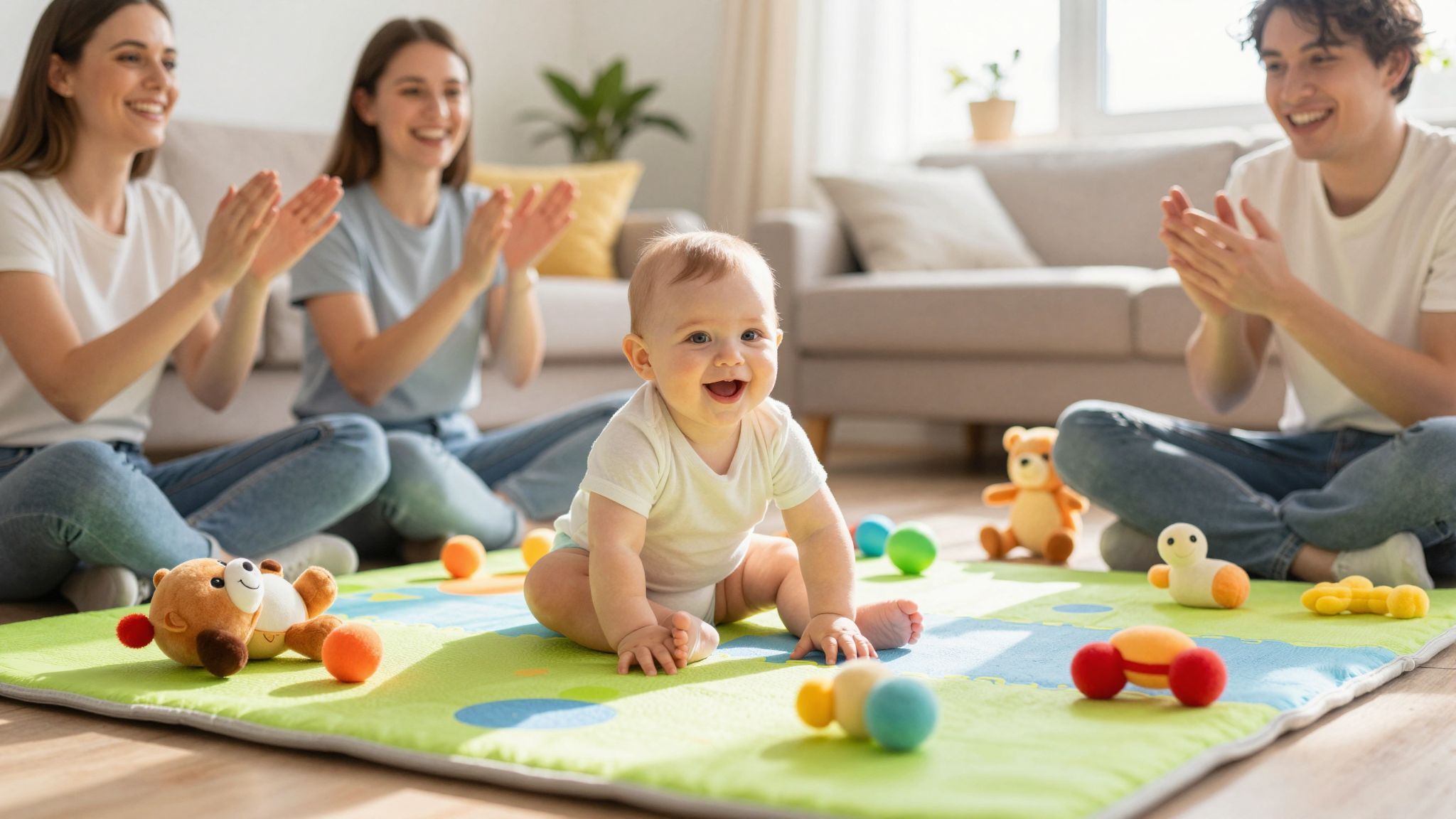 Az ülés segíti a baba motoros és kognitív fejlődését.