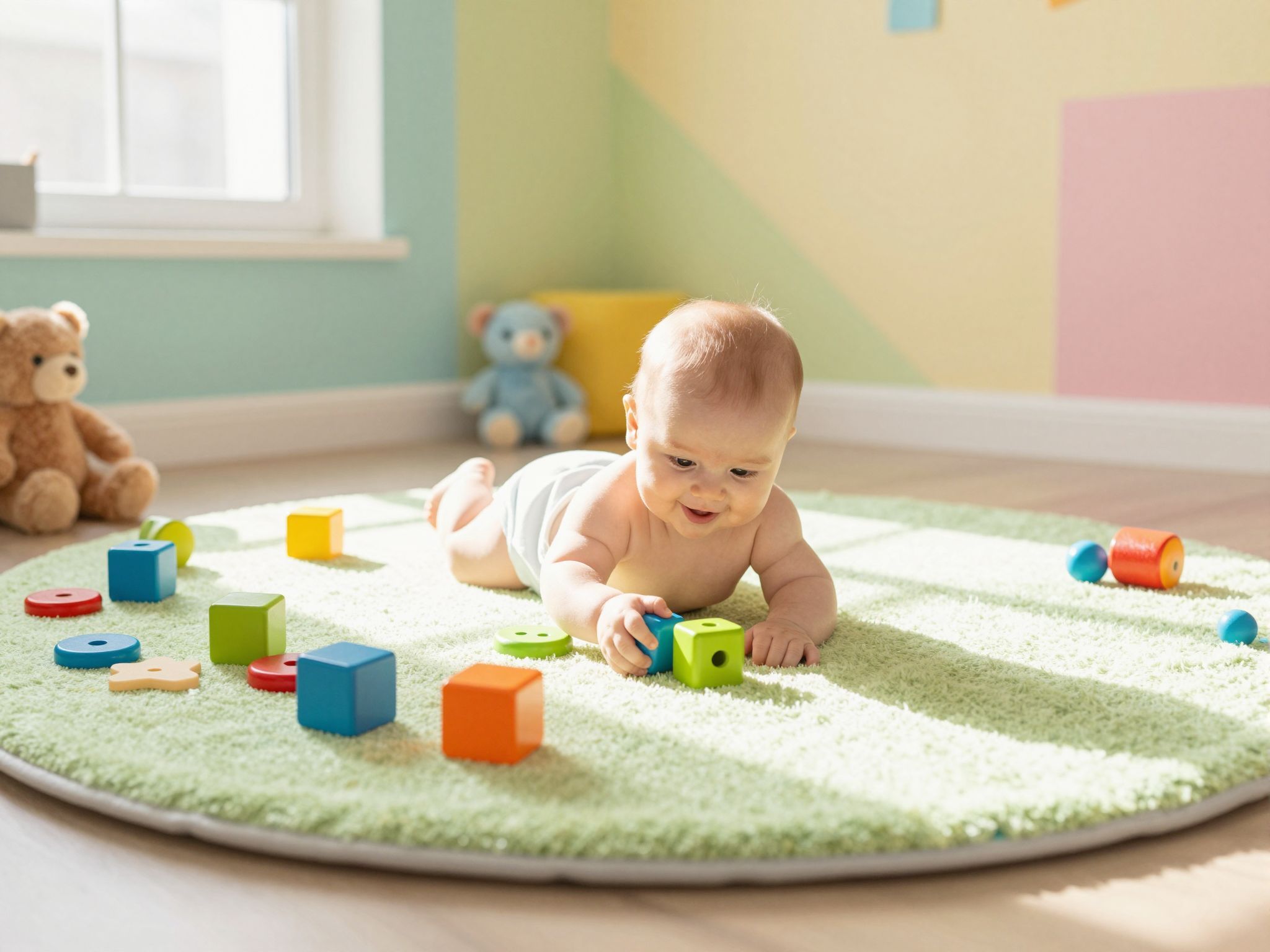 A csecsemők érzékeik felfedezésében a színes játékok segítenek.