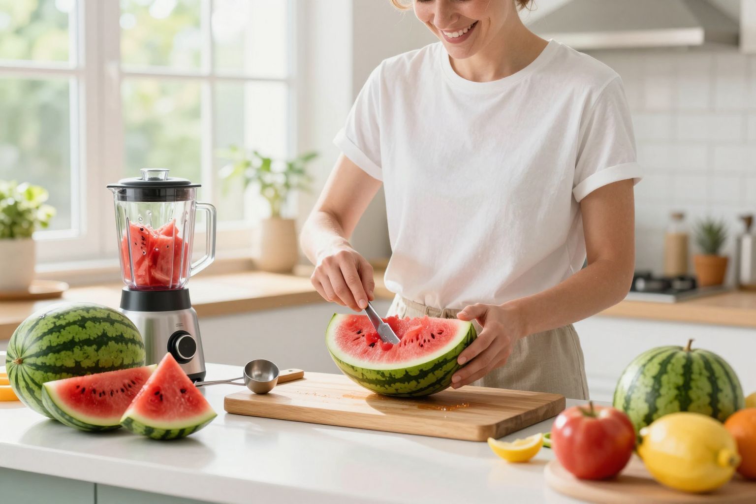 Hűtés előtt érdemes a görögdinnyét jól felkockázni.