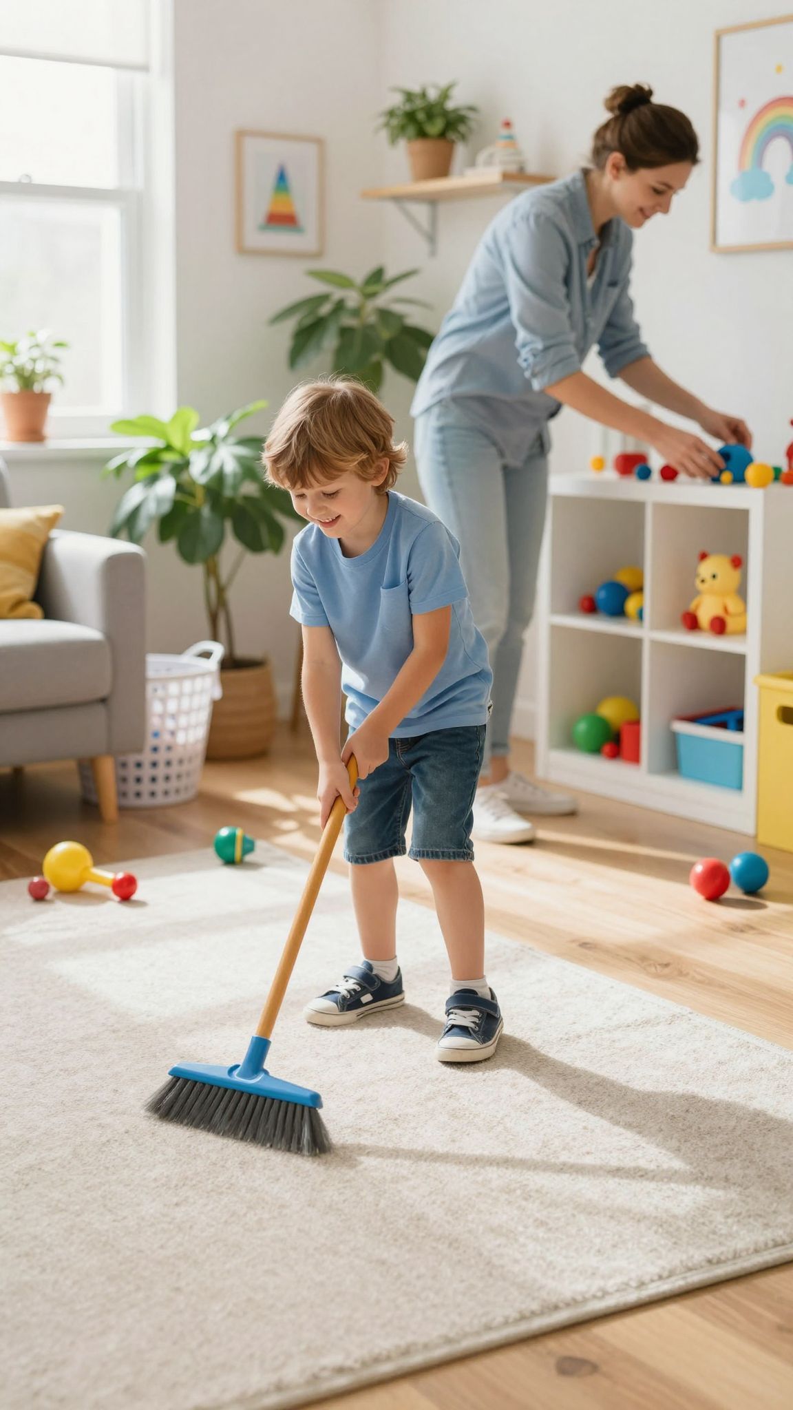 A gyerekek házimunkája fejleszti felelősségtudatukat és önállóságukat.
