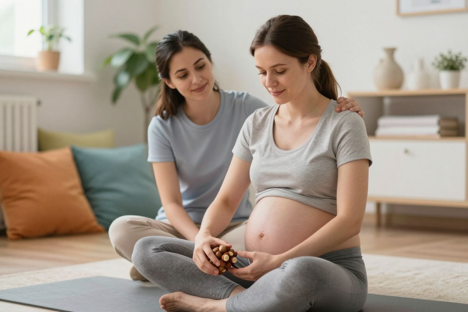 A mogyorólabda segít a medencefájdalom enyhítésében szüléskor.