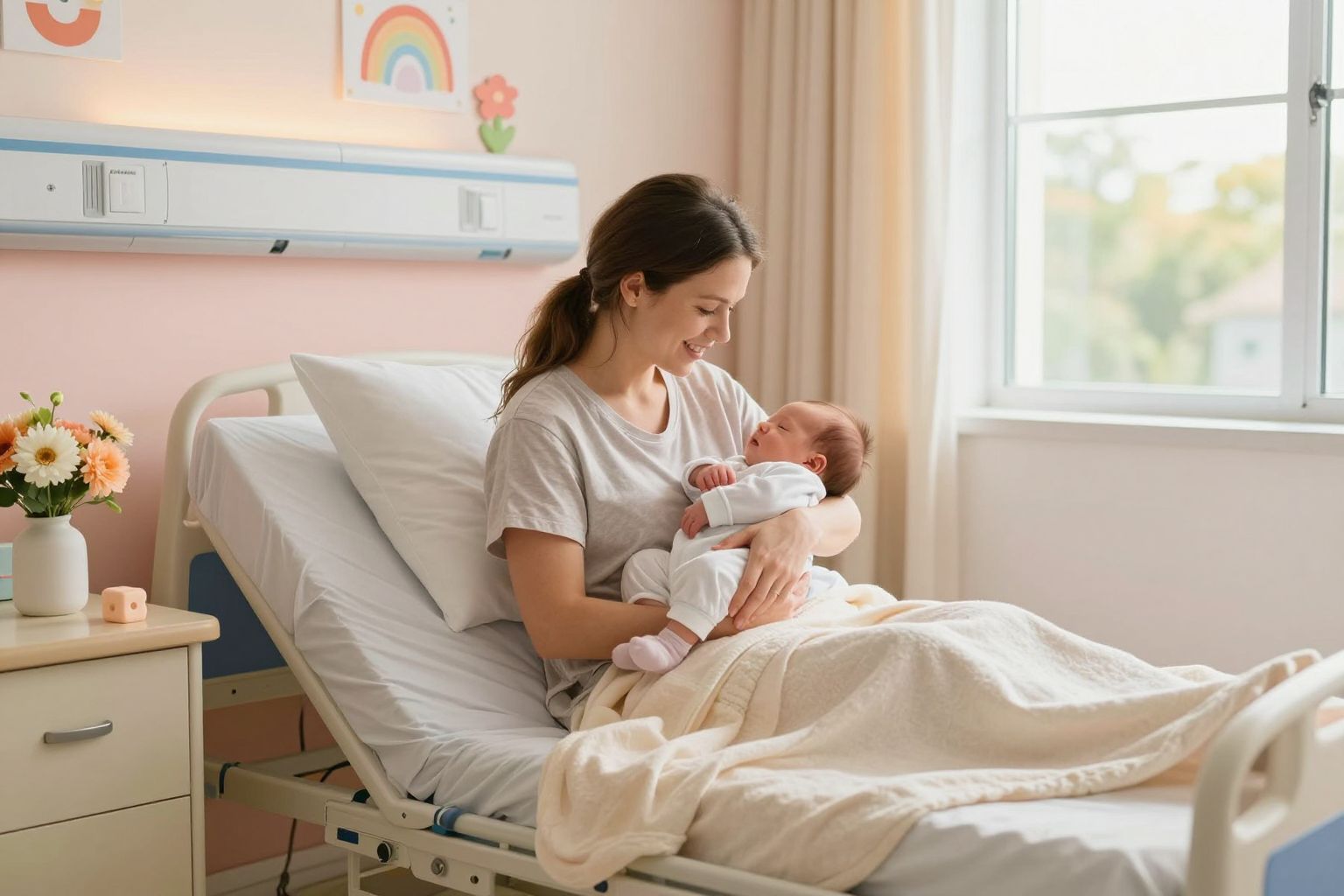 A rooming-in elősegíti a szorosabb anya-gyermek kötődést.