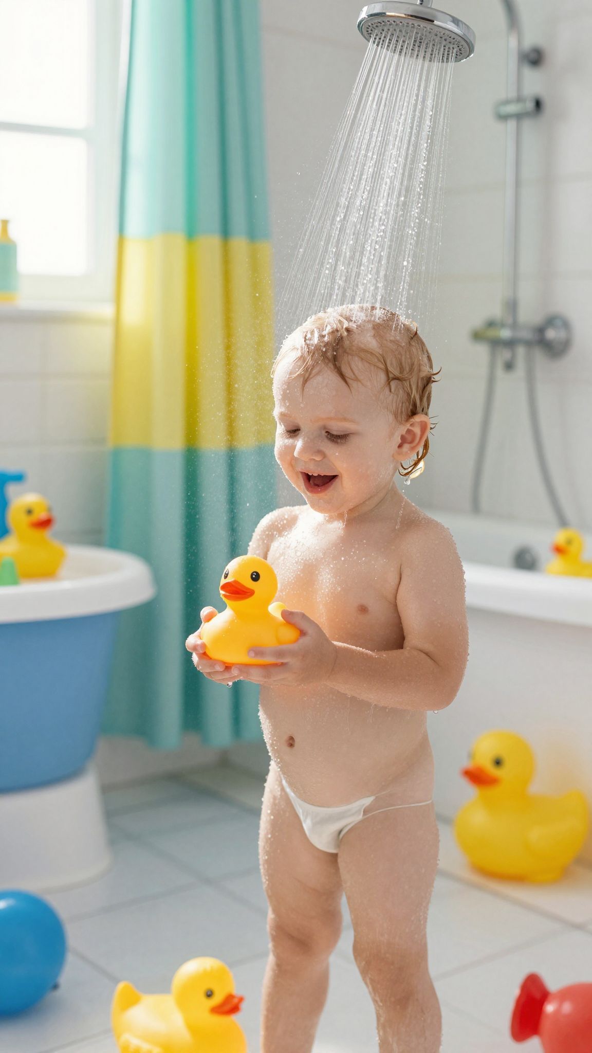 A vízjátékok segíthetnek a gyerekek zuhanyzásának megszerettetésében.