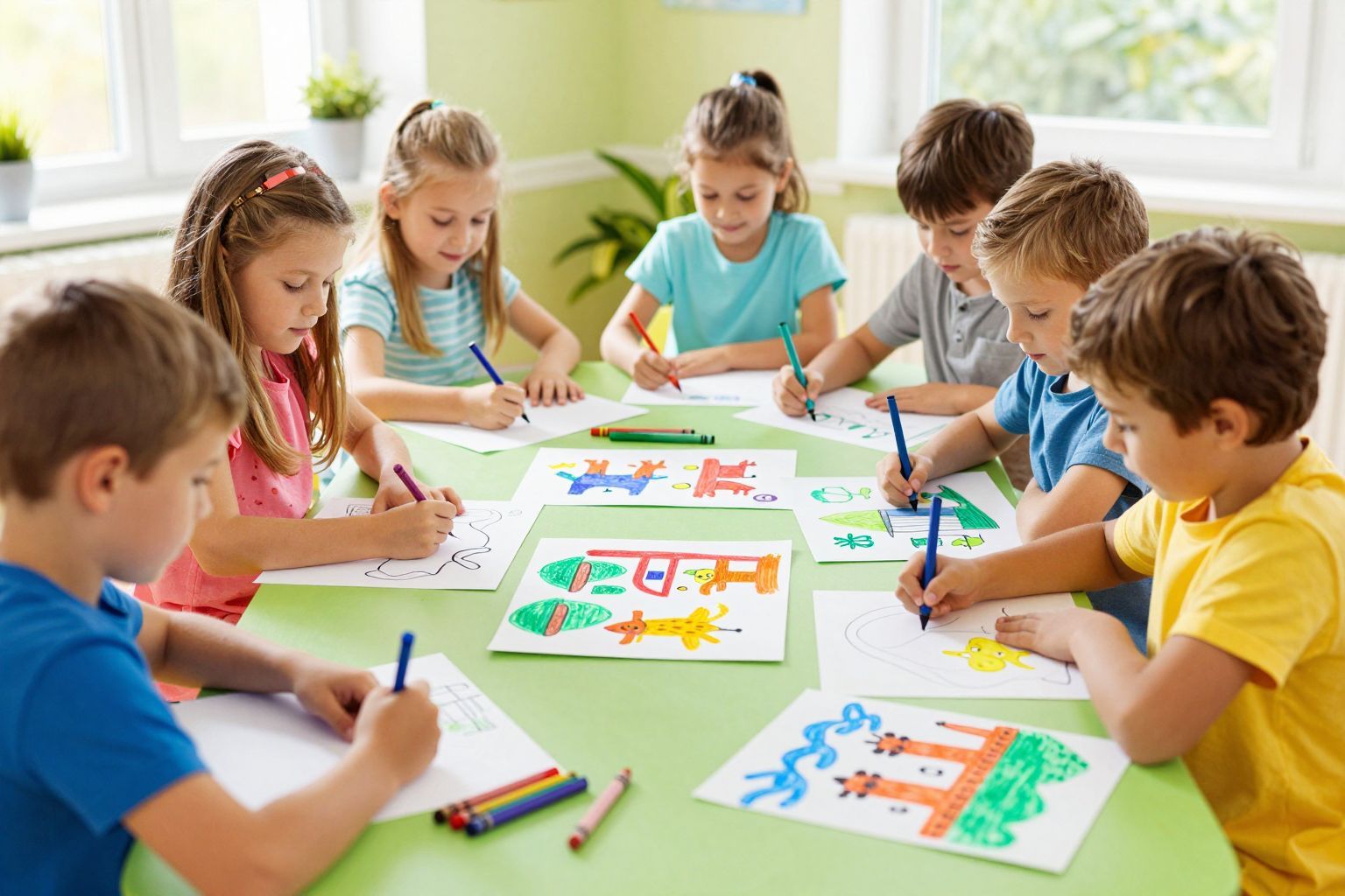 A gyermekrajzok szimbolikus jelentése kulcsszerepet játszik.