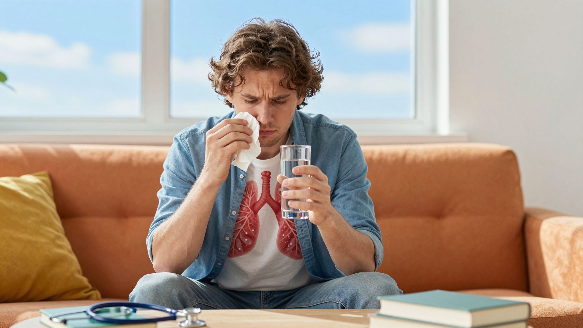 A tüdőgyulladás tüdőgyulladásos folyamatot okoz a légutakban.