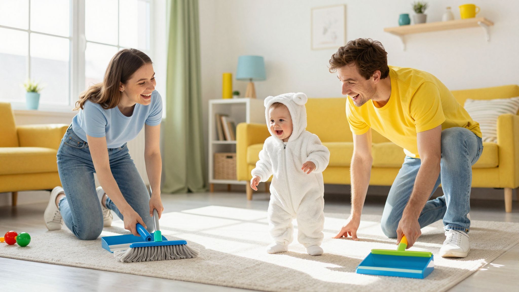 A felmosó rugi a szülői terhek megosztására jött!