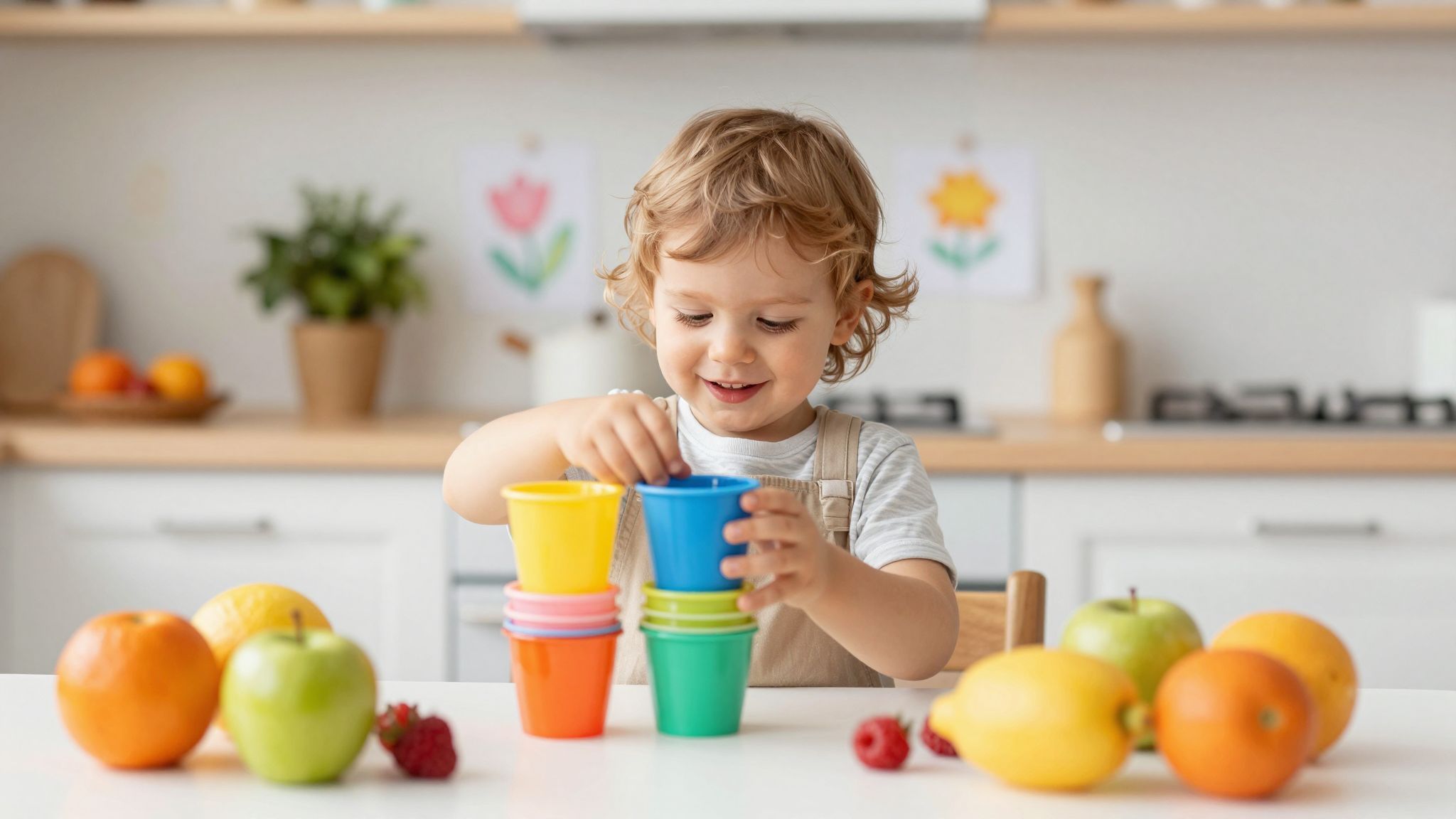 A 2 éves gyerekek is segíthetnek az egyszerű feladatokban.