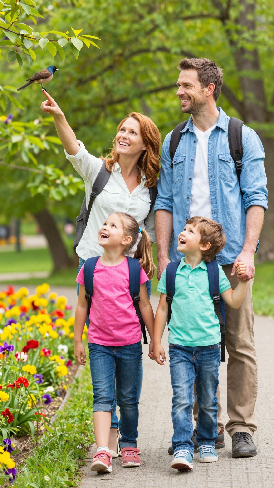 A közös séta erősíti a családi kötelékeket.