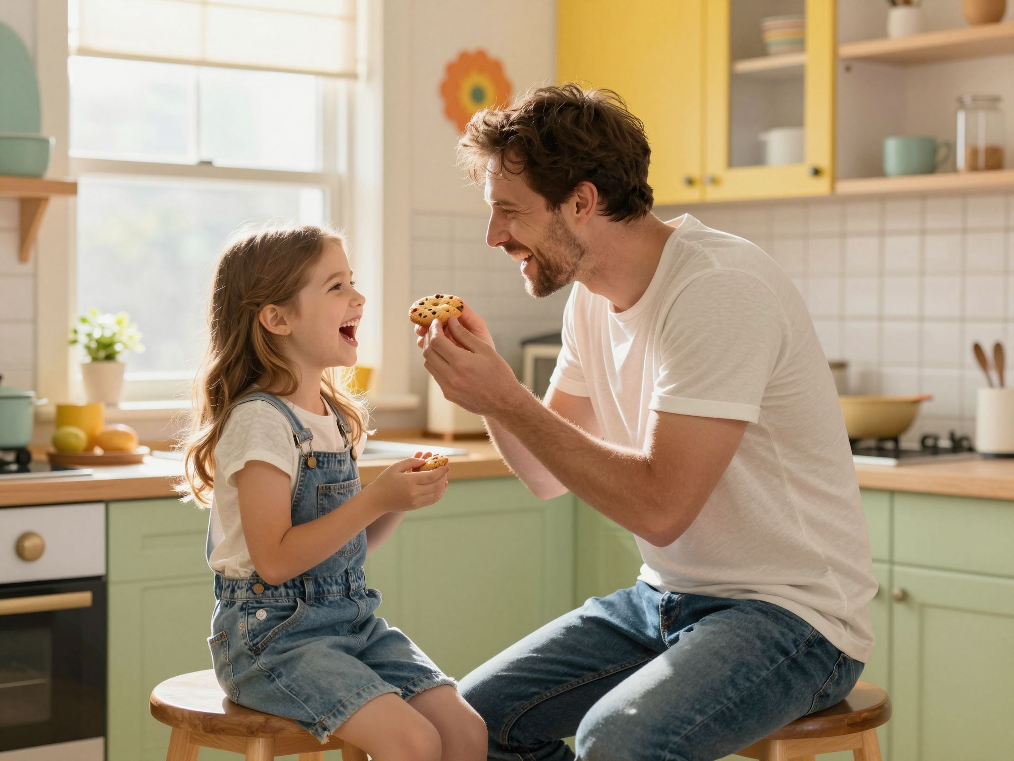 Apa és gyereke közösen tervezik a titkos nasit.