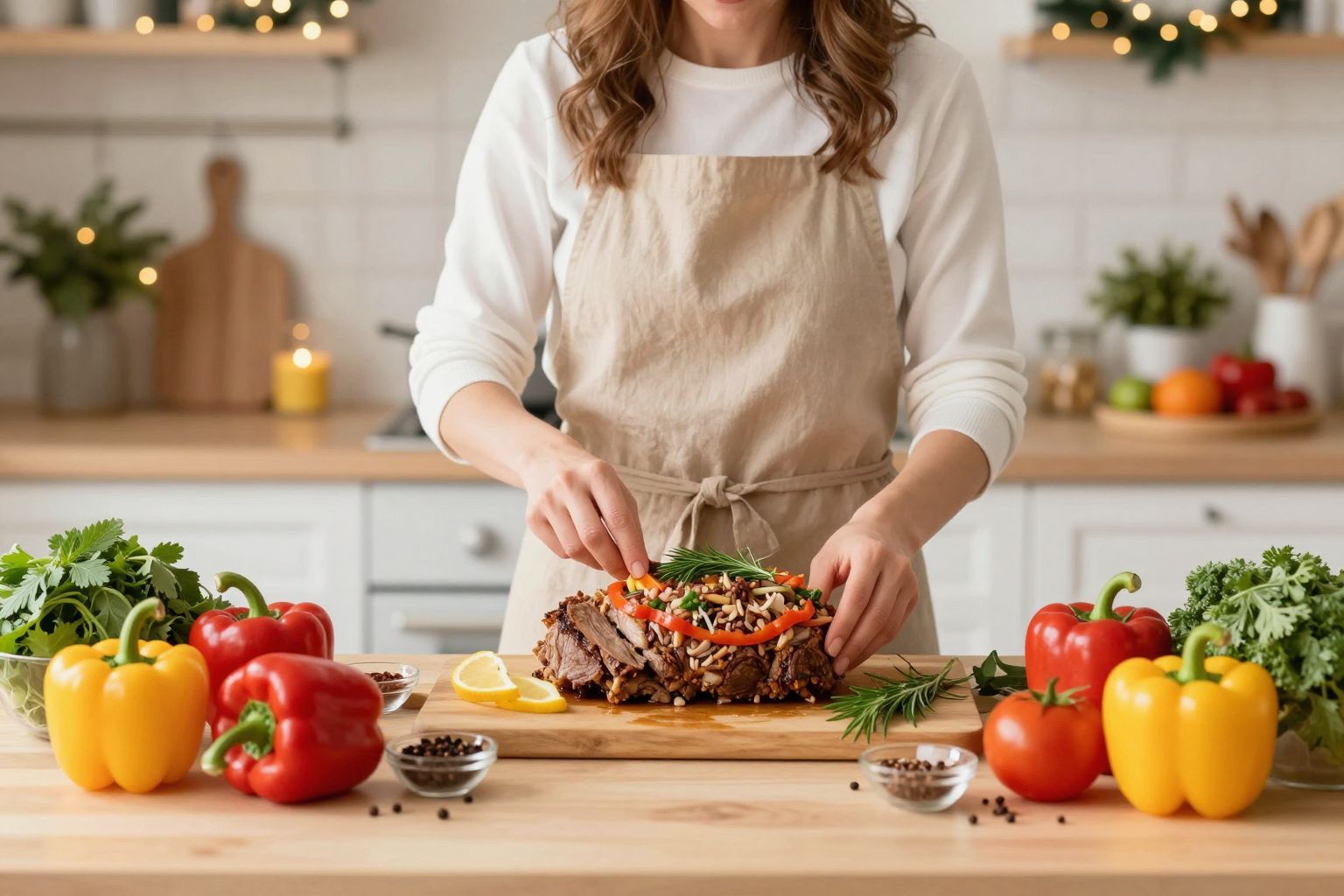 A friss fűszerek fokozzák a töltelék ízélményét.