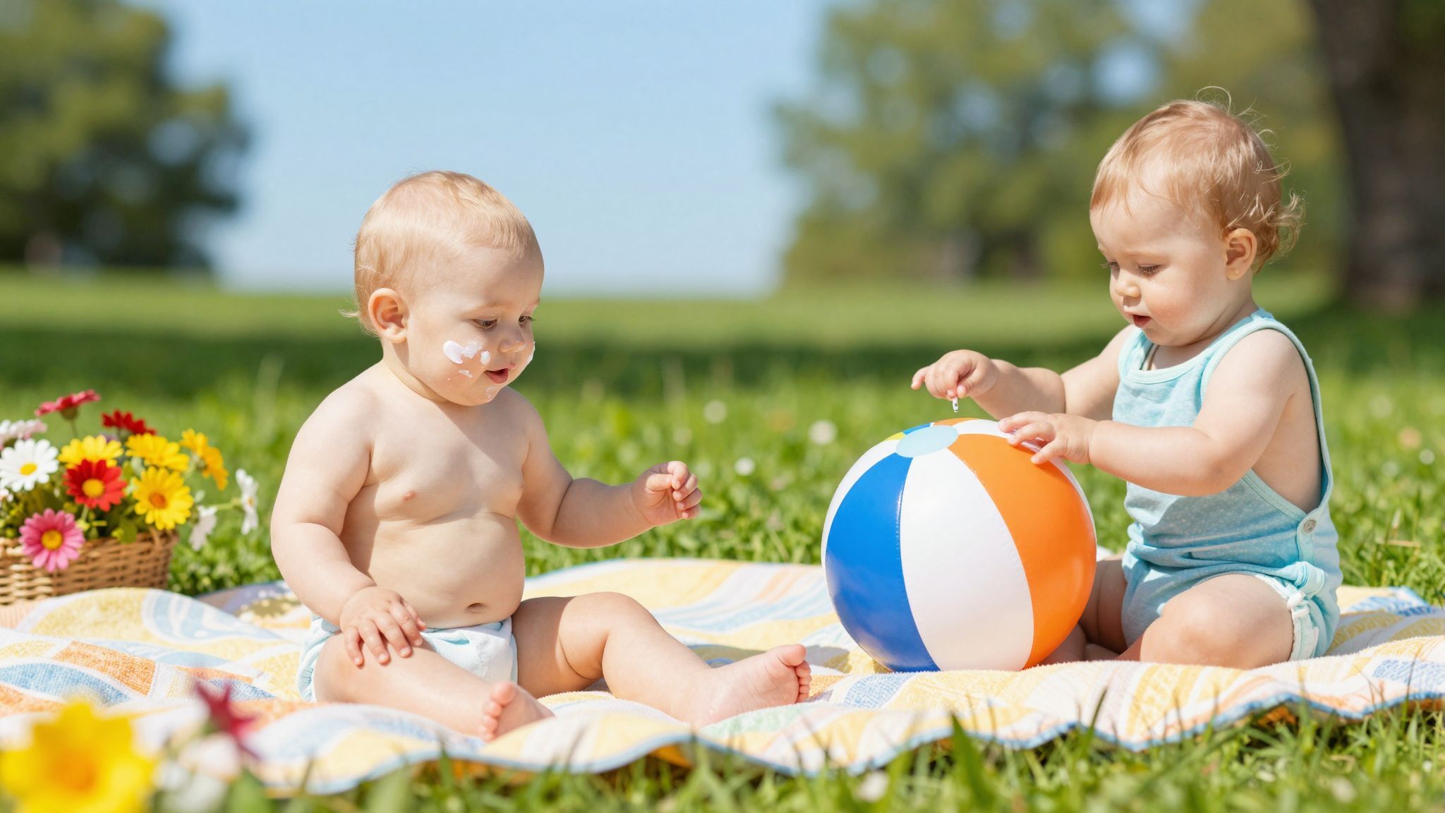 Érdemes mindig napvédőt használni a csecsemők bőrére.