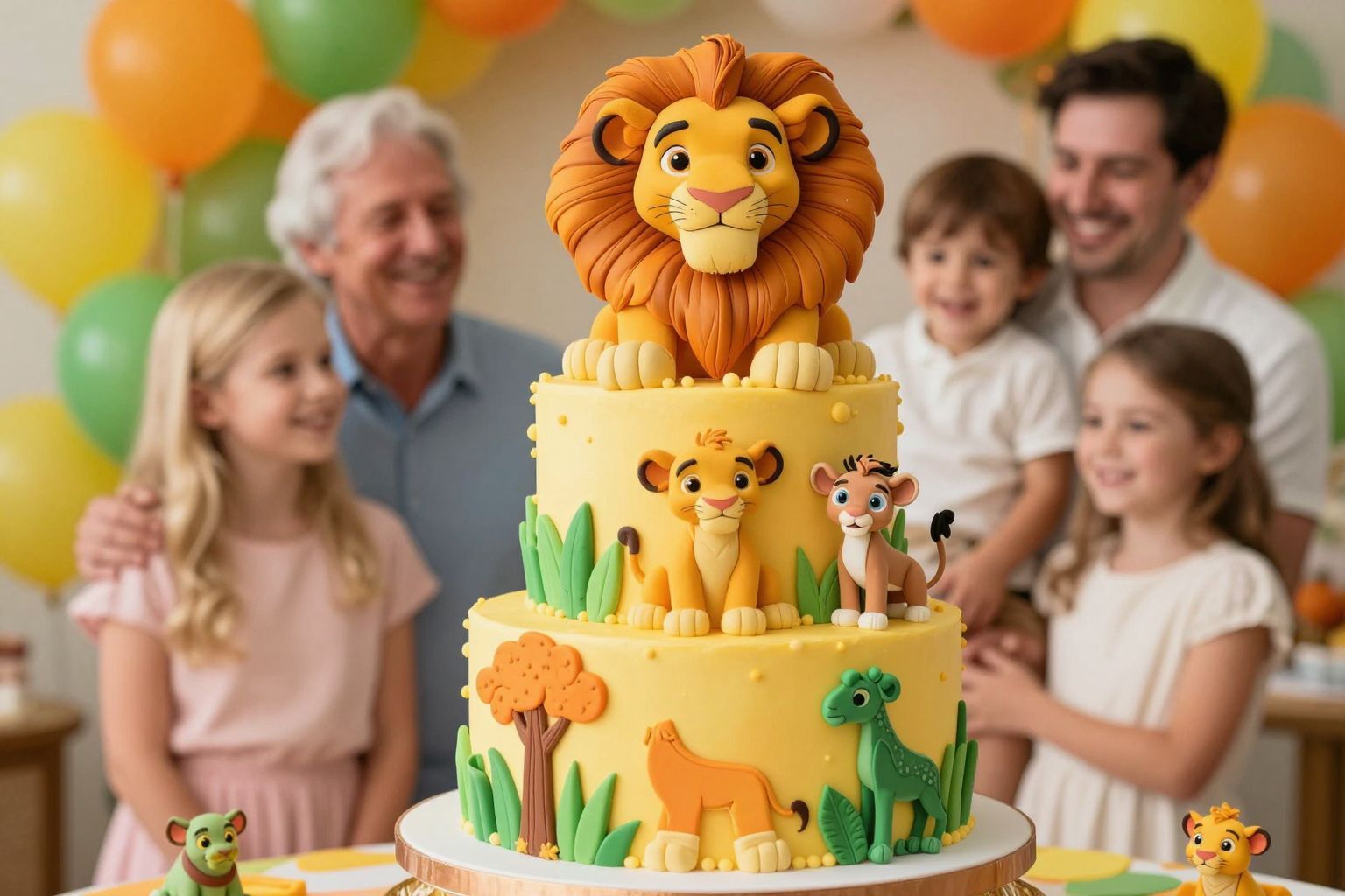 A díszítés apróságai életre keltik az Oroszlánkirály tortát.