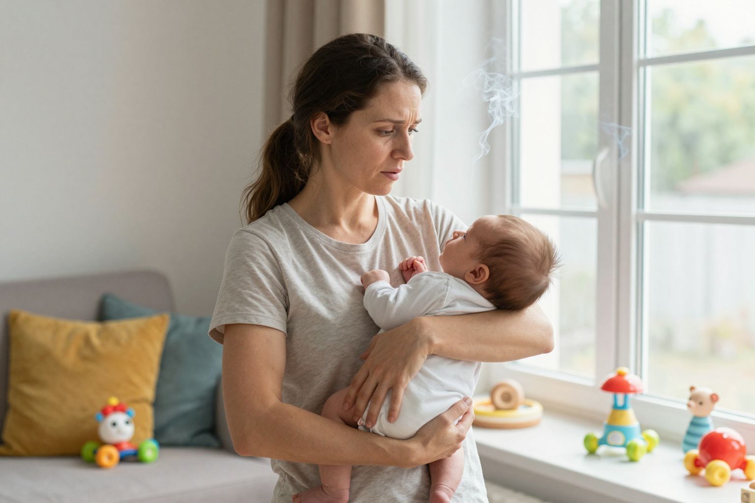 A passzív füst károsíthatja a baba légzőrendszerét.