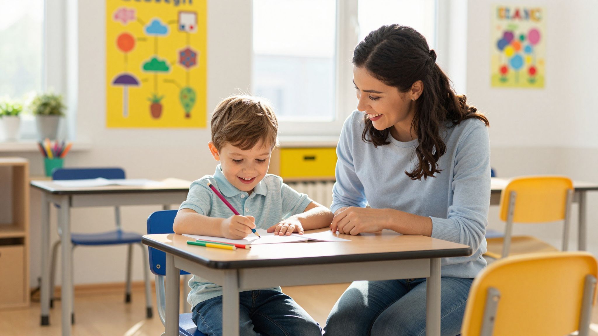 A helyes ceruzafogás elősegíti a finommotorika fejlődését.