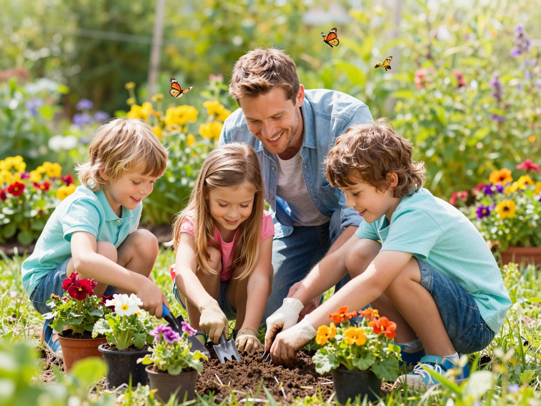 A kertészkedés segíti a gyerekek környezettudatosságának fejlődését.