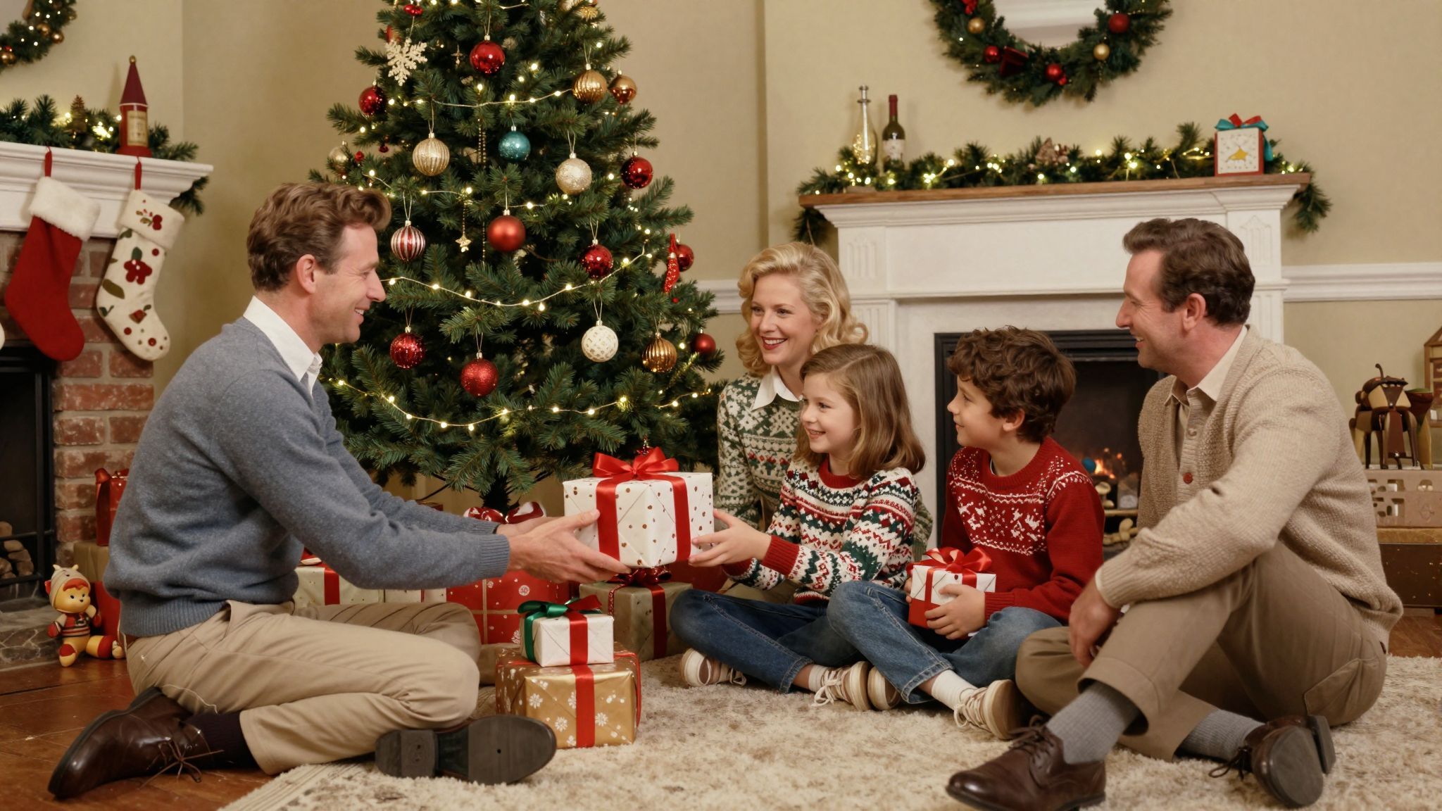 Régi karácsonyi szokások: fenyőfa díszítés kézzel készült.