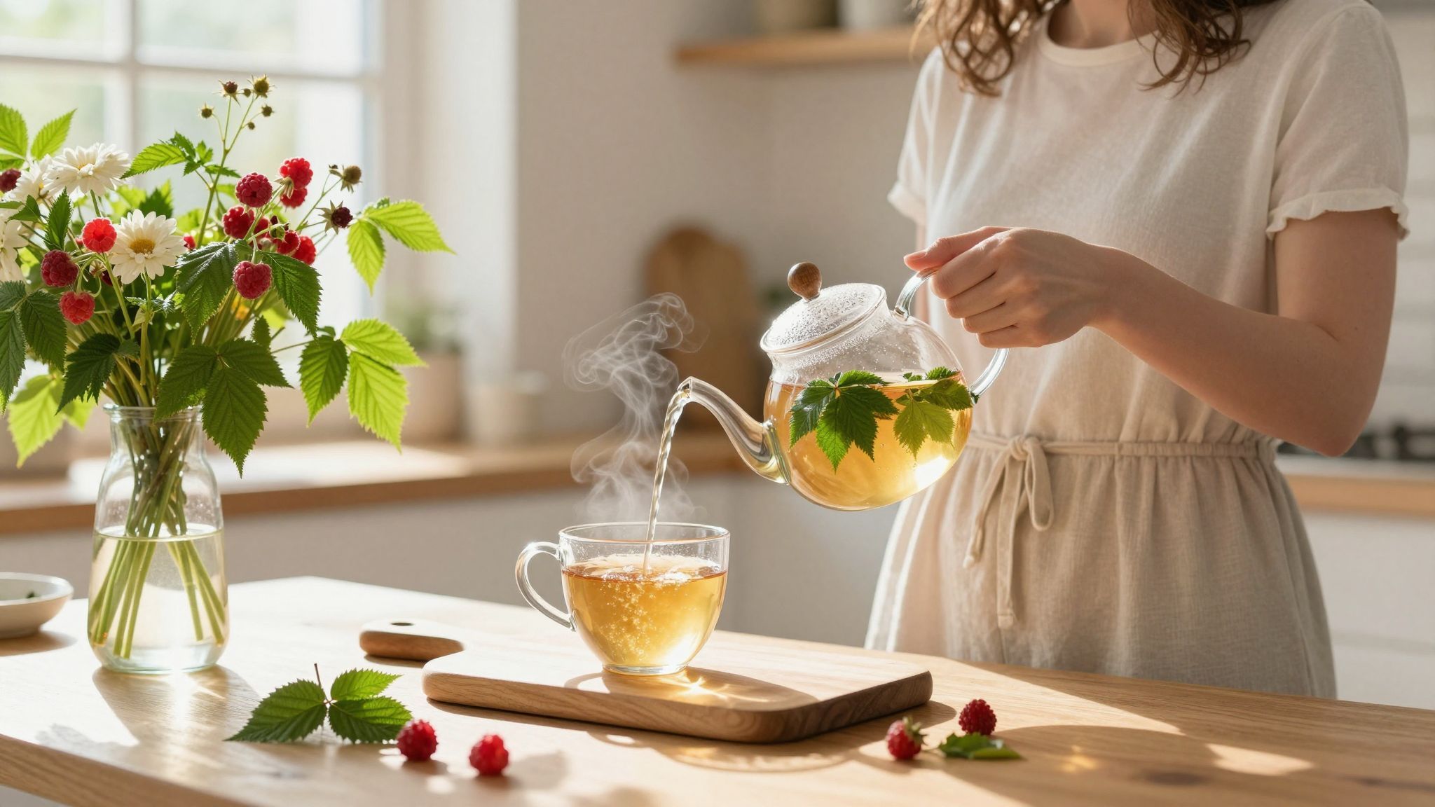 A málnalevél tea segíti a szülést és a regenerálódást.