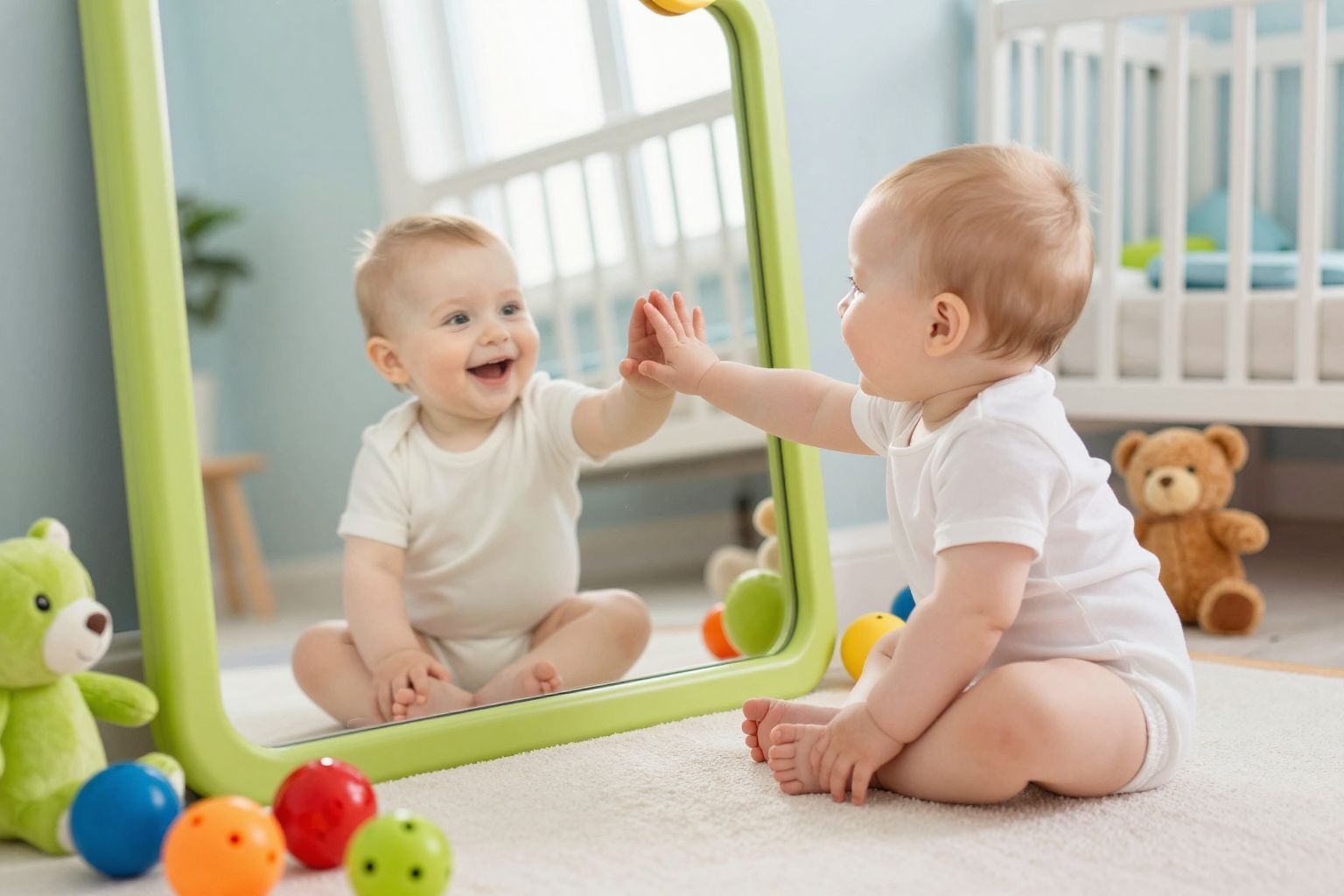 A tükörjáték serkenti az önismeret és a kreativitás fejlődését.