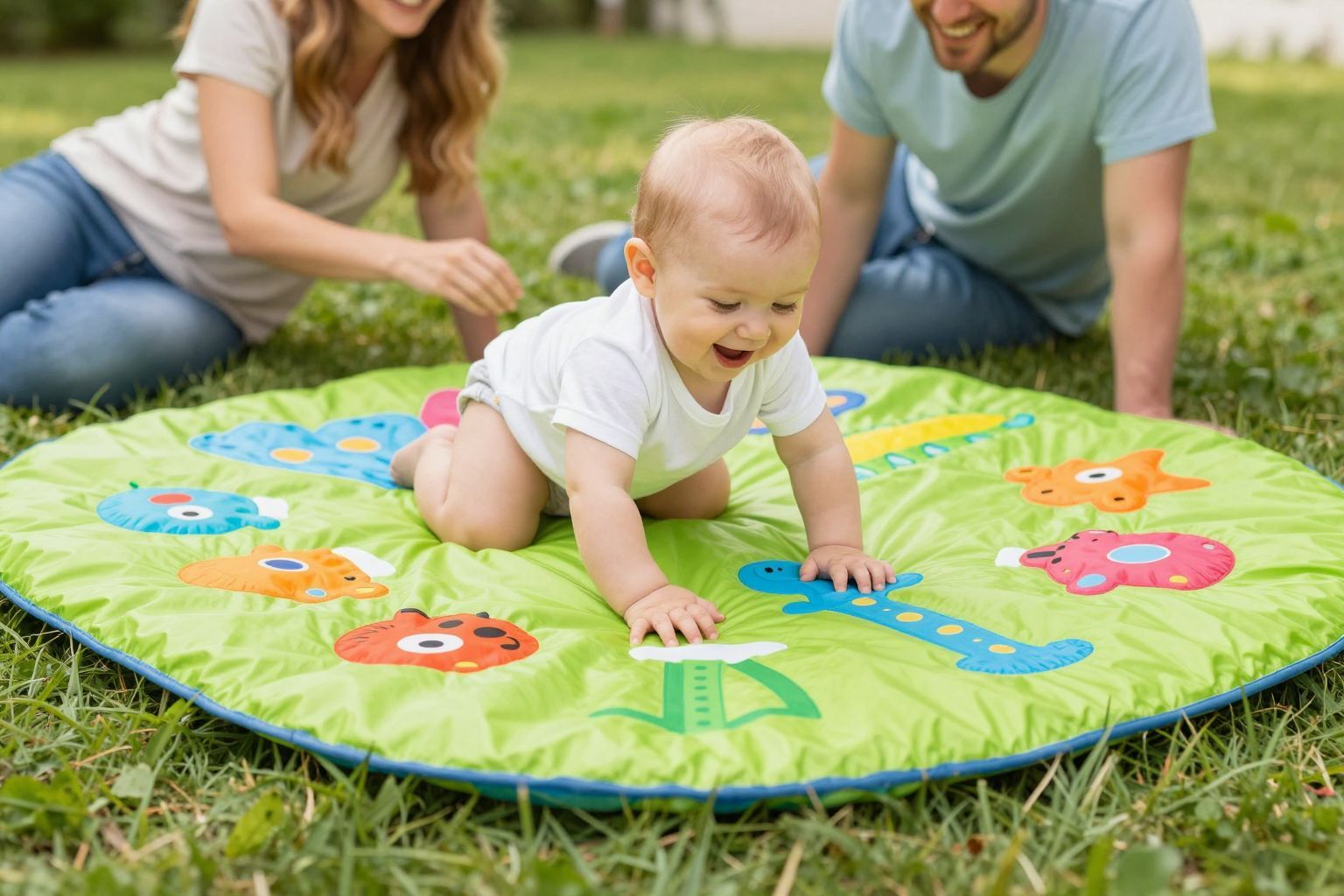 A játszószőnyeg segíti a szülők pihenését is.