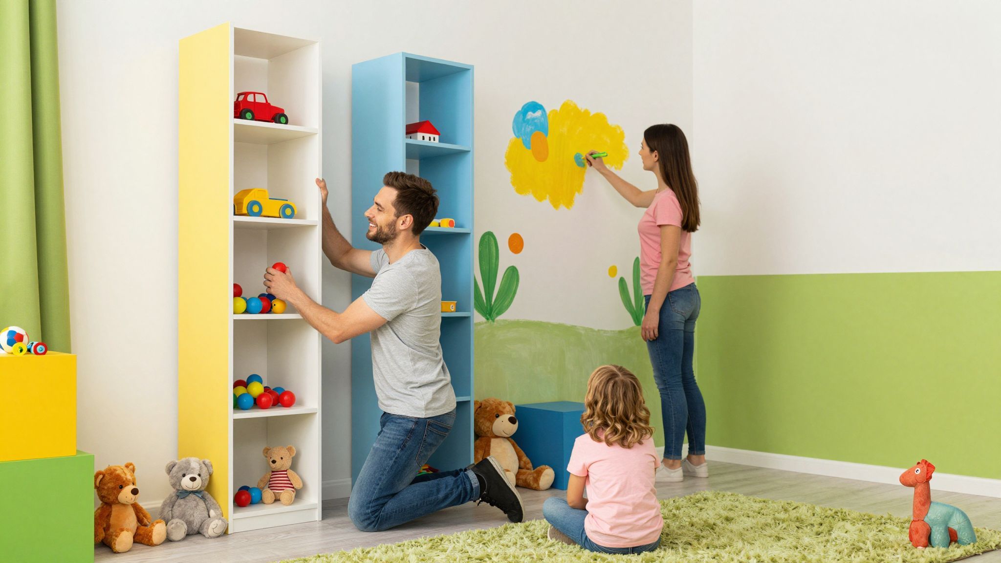 A falak kihasználása segít a játékok rendezetten tárolni.