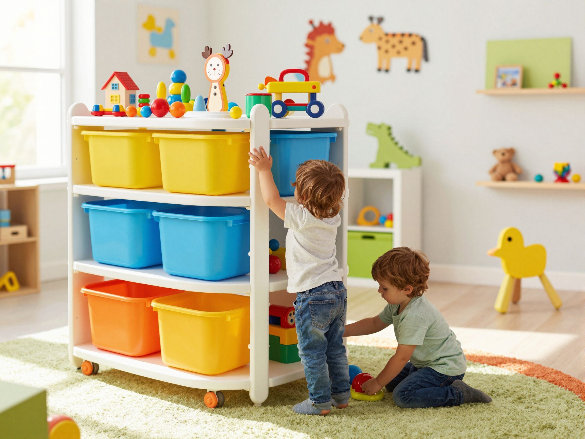 A rotációs rendszer segít a játékok rendezetten tárolásában.