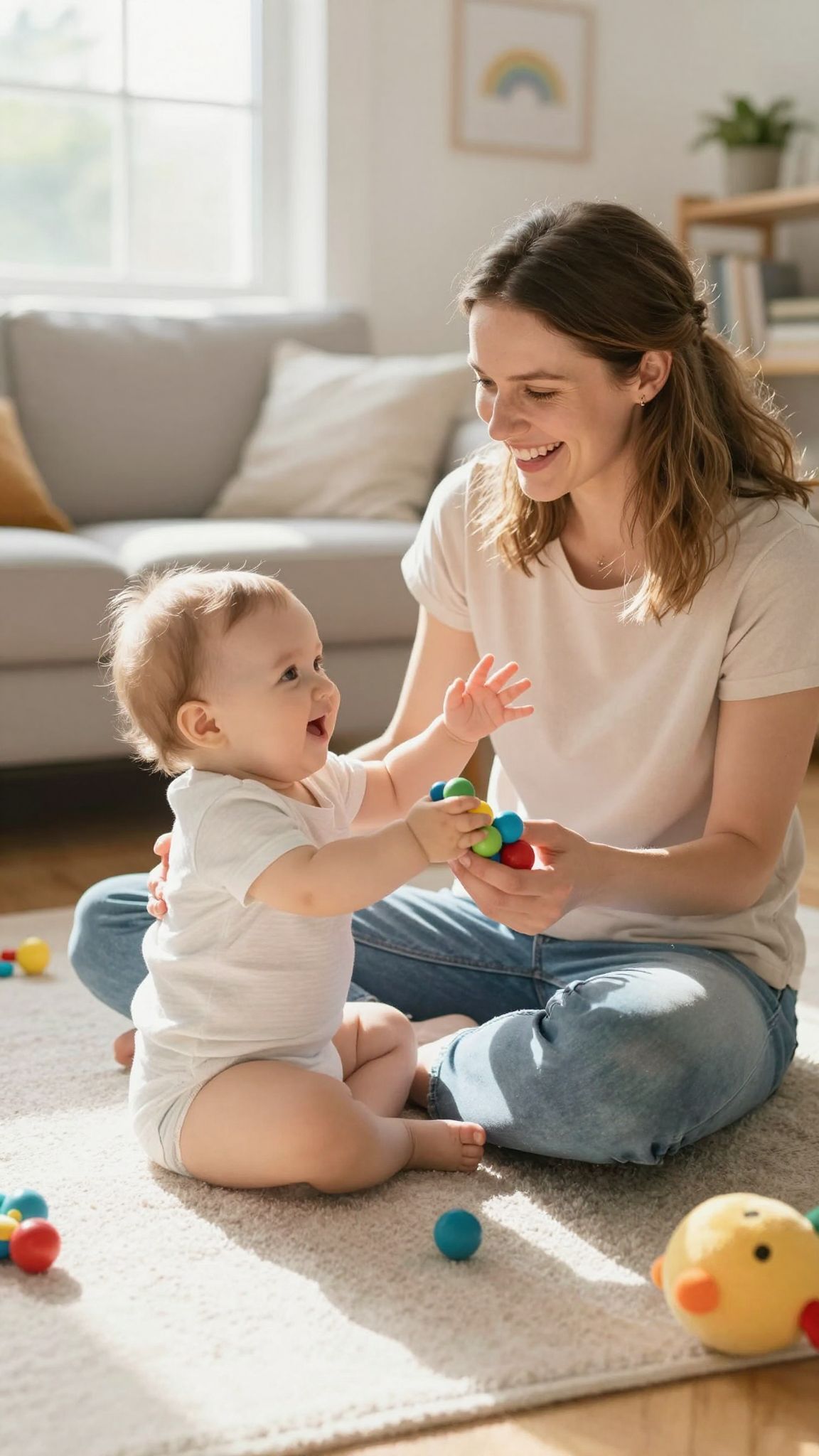 A beszélgetés erősíti a baba nyelvi készségeit és kapcsolatot.