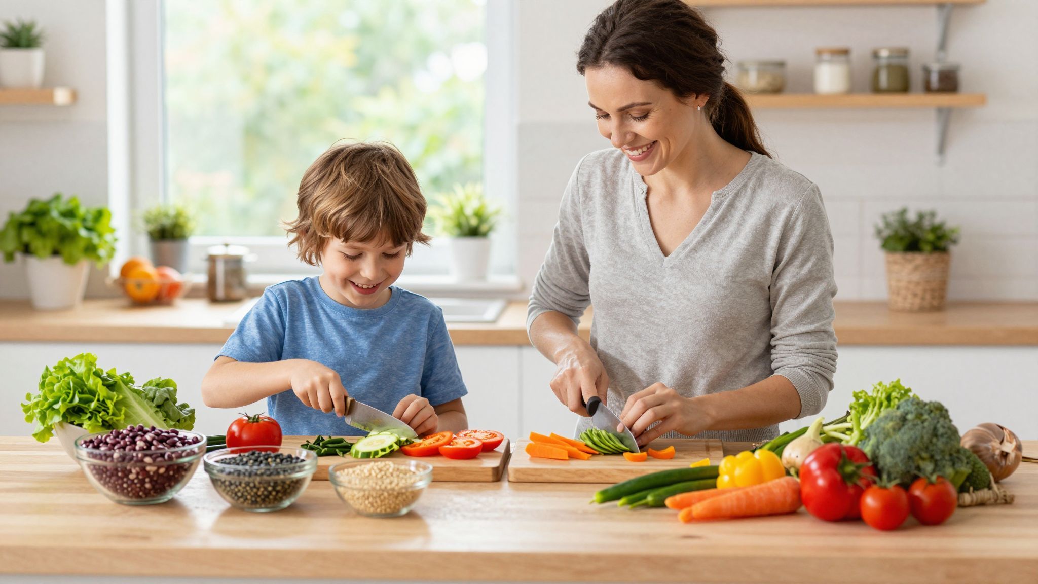A hüvelyesek gazdag növényi fehérjeforrások a gyerekek számára.