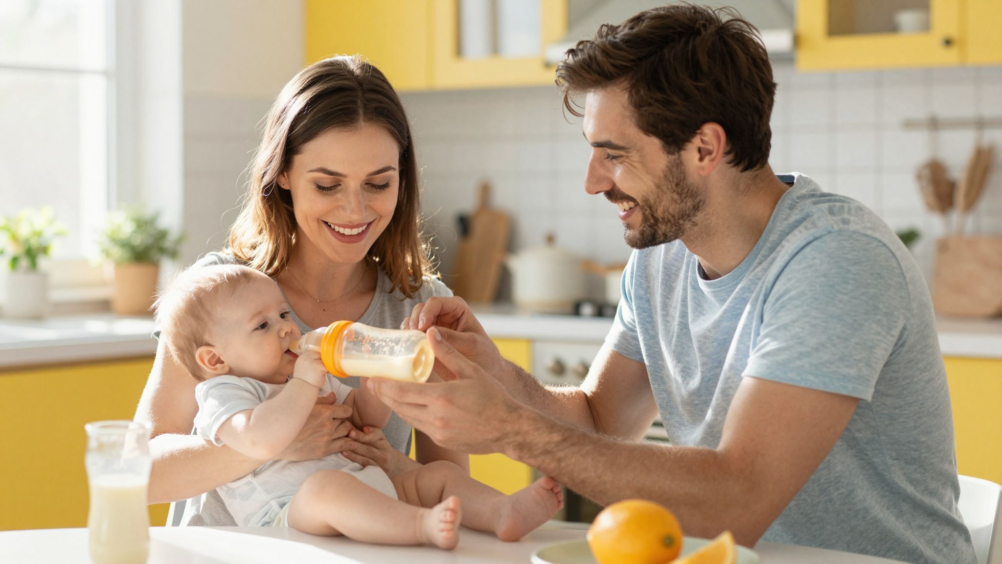 A közös tápszeres etetés erősíti a párkapcsolatot.