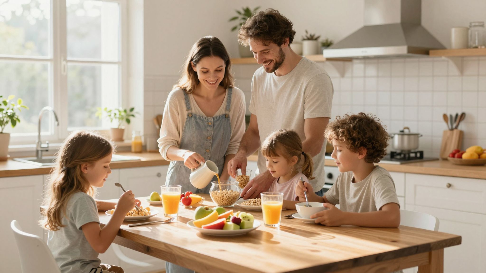 A nyugalom kultúrája erősíti a családi kötelékeket reggel.
