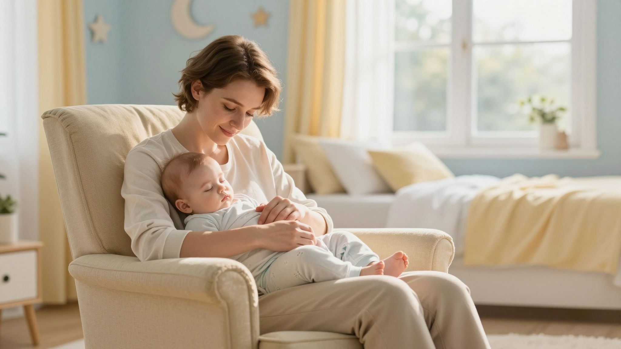 A szülő ölelése csökkenti a stresszt és alszik segít.
