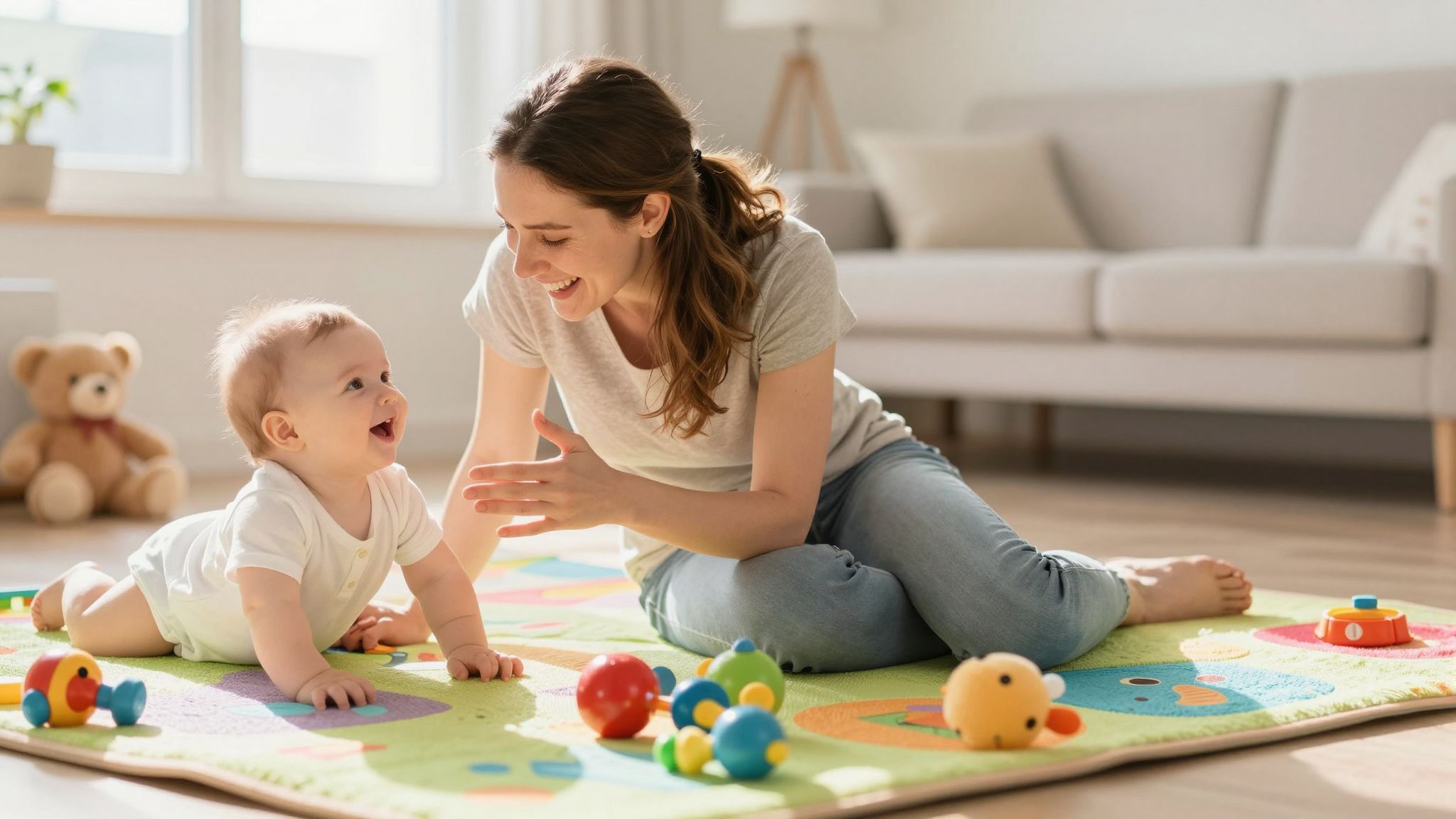 A beszéd stimulálja a baba nyelvi fejlődését és intelligenciáját.